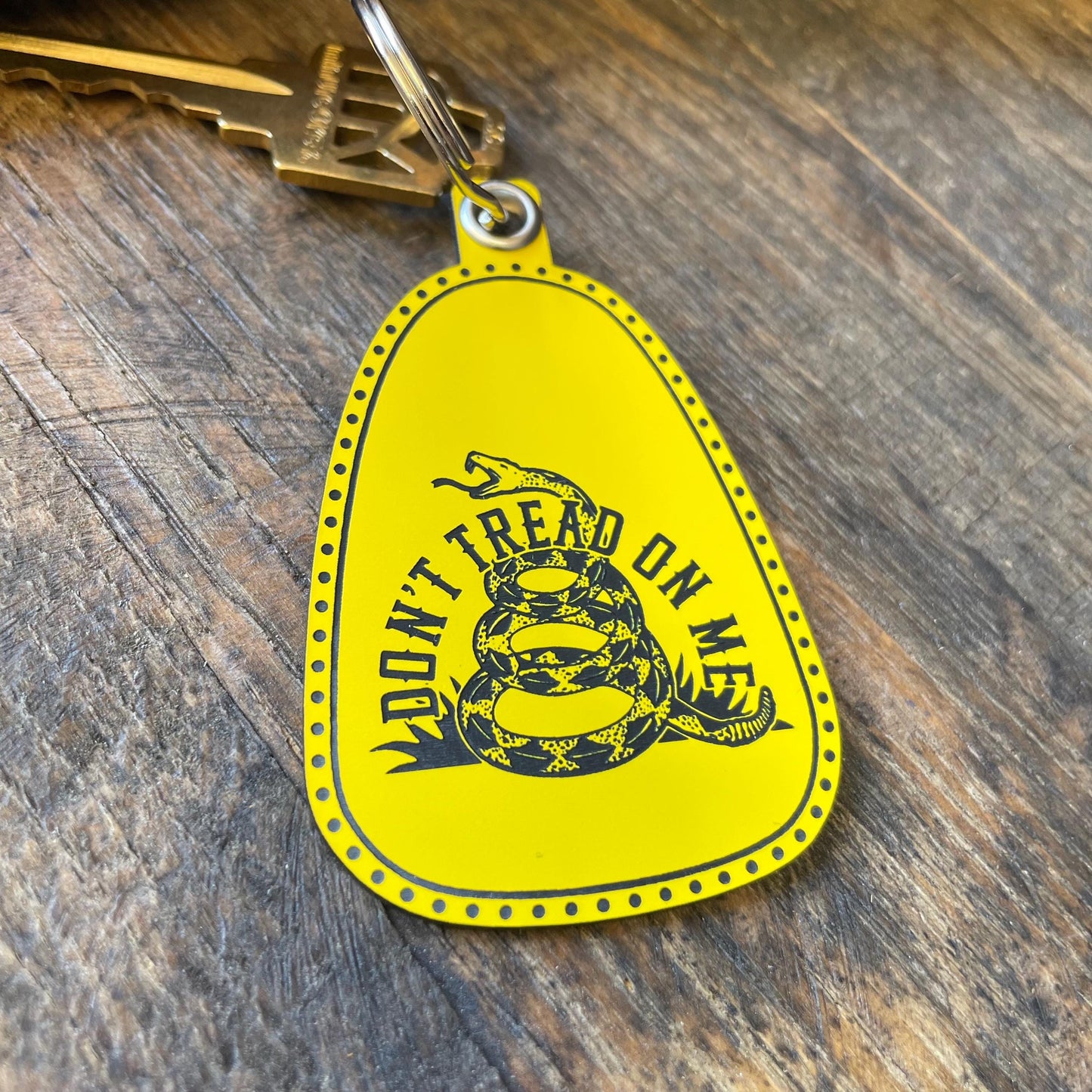 Vintage Style Don't Tread on Me Keychain | Saddle Tag Keychains | Western Keychains | Gifts for Him | New Driver Gift