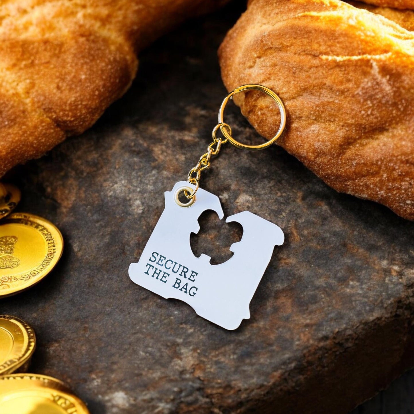 Bread Clip Keychain | Secure The Bag Keychain | Funny Keychain | Motivational Keychains | Gifts for Her | New Driver Gift