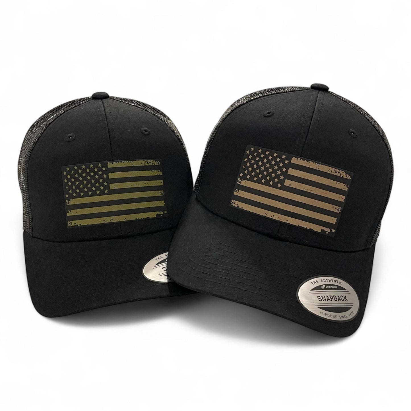American Flag Patch Tactical Style Trucker Hat / Patriotic Trucker Cap / Desert Sand Patch / Patch Trucker Hat / Father's Day Gift