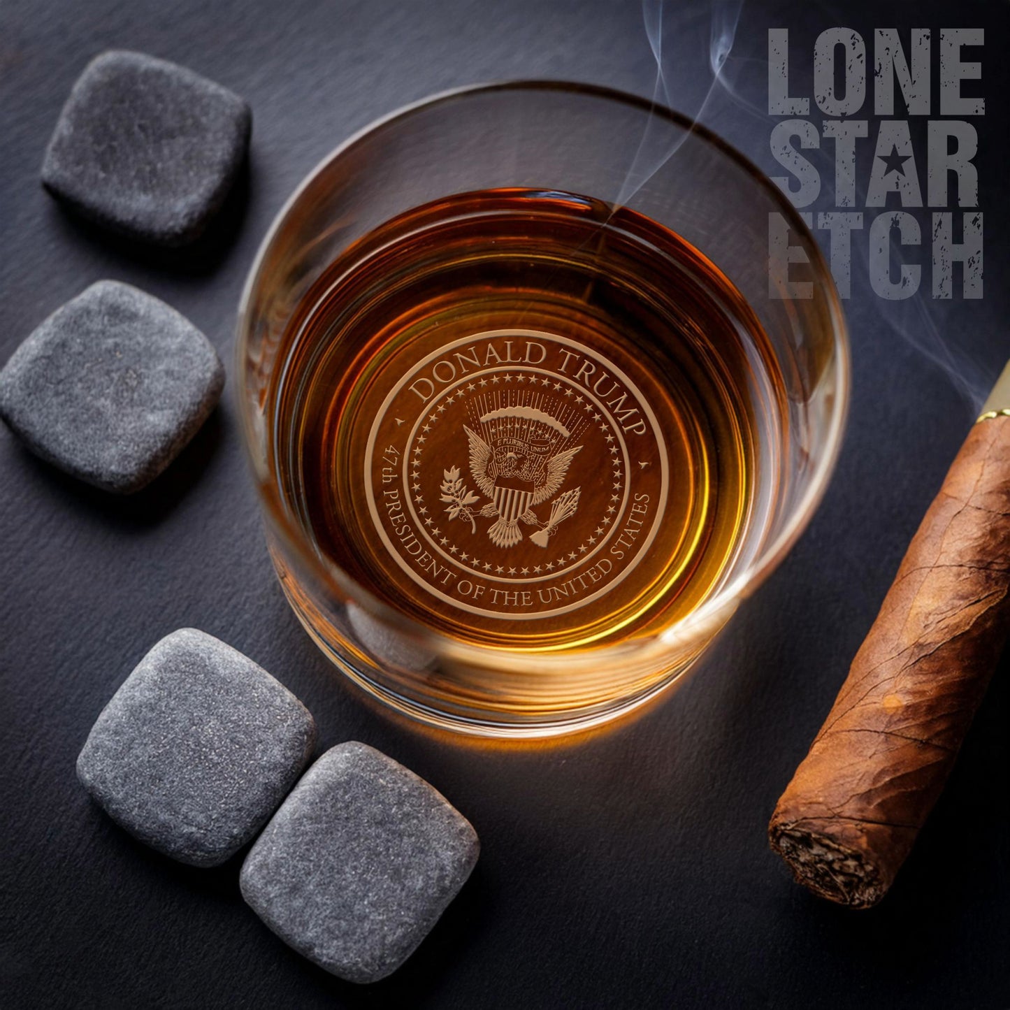 Trump 47th Presidential Seal Whiskey Glasses / Valentine's Day Gift