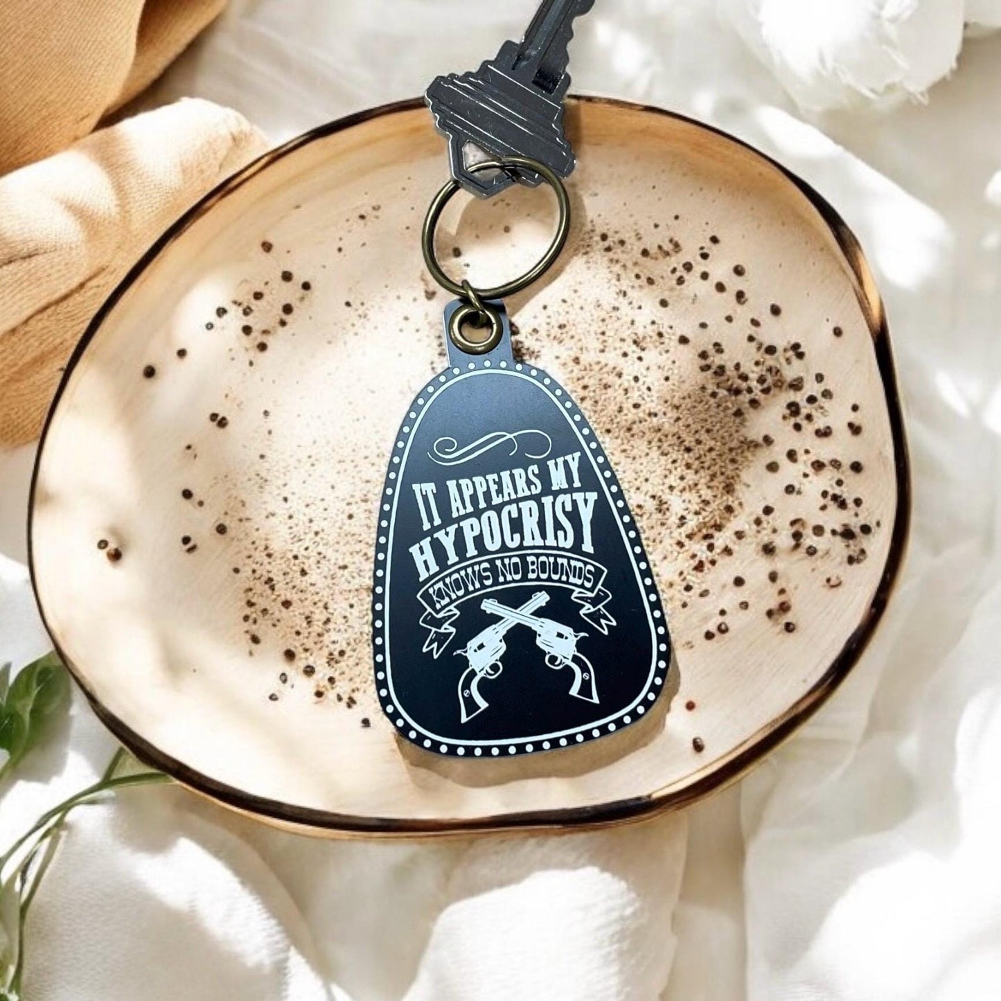 Vintage Style Doc Holliday Keychain | My Hypocrisy Quote | Western Keychains | Gifts for Him | New Driver Gift | Valentine's Day Gift