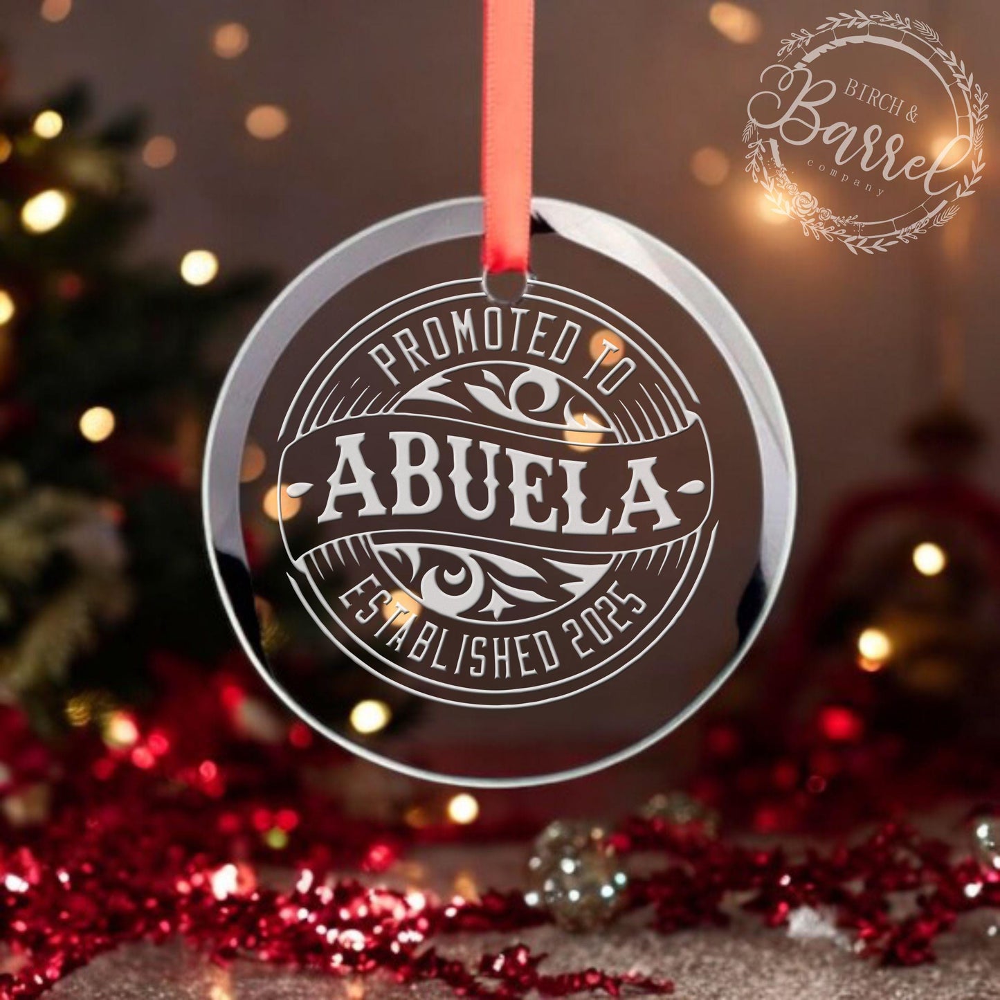 Custom Christmas Ornament | Promoted to Dad | Promoted to Grandpa | Promoted to Uncle | Promoted to Grandma Gift | Valentine's Day Gift