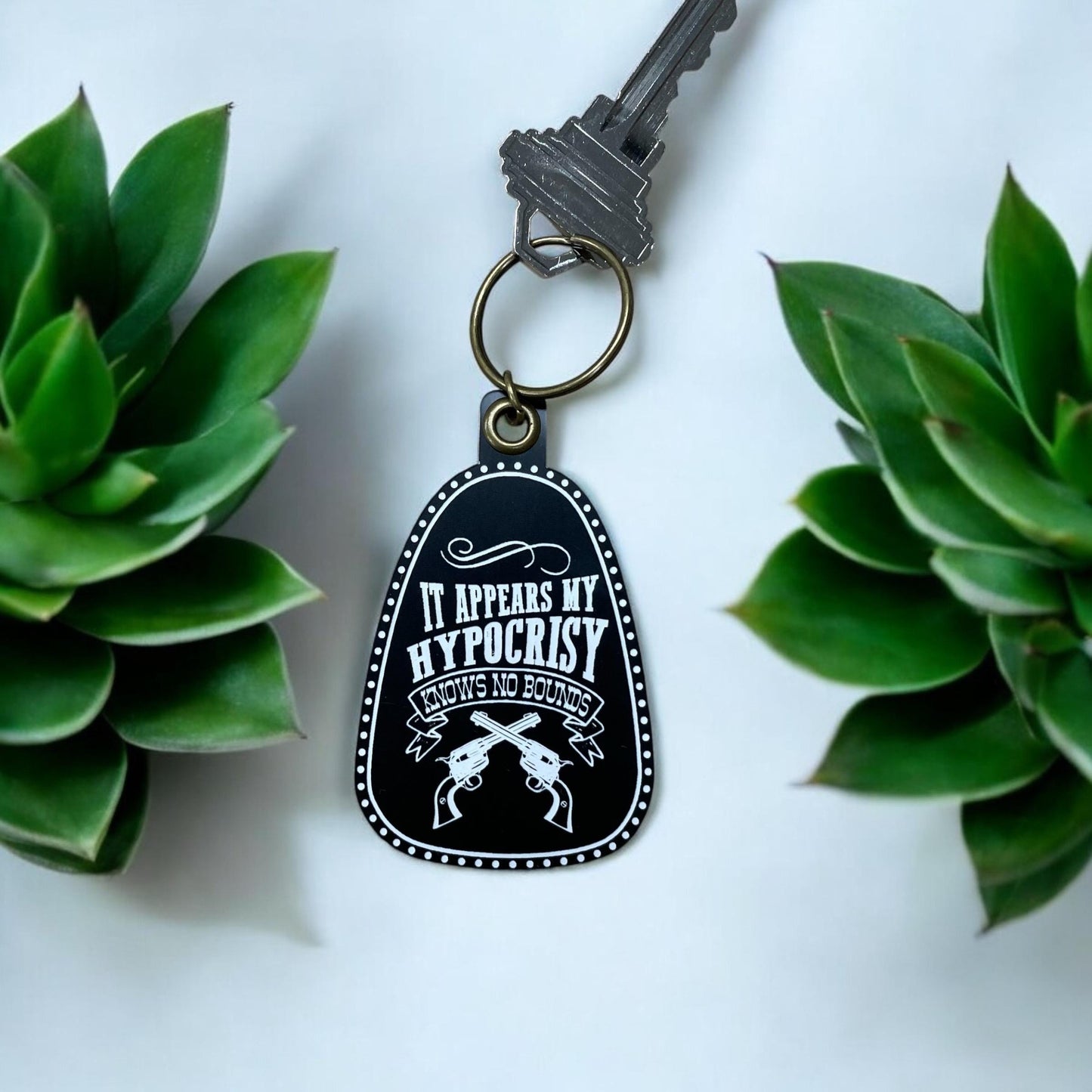 Vintage Style Doc Holliday Keychain | My Hypocrisy Quote | Western Keychains | Gifts for Him | New Driver Gift | Valentine's Day Gift