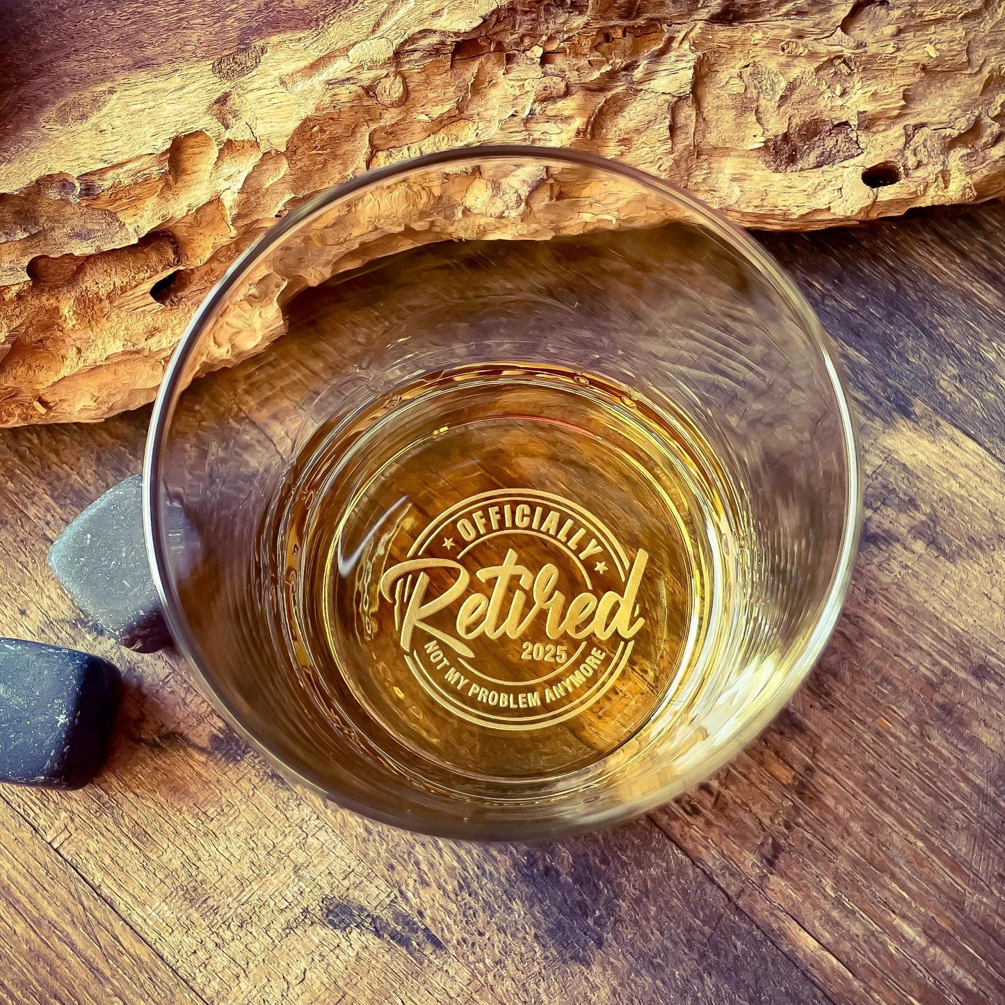 Custom Retirement Whiskey Glass | Retirement Gift | Boss Gift | Whiskey Glasses | Gift for Dad | Friend Gift | Gift for Men | Officially Retired