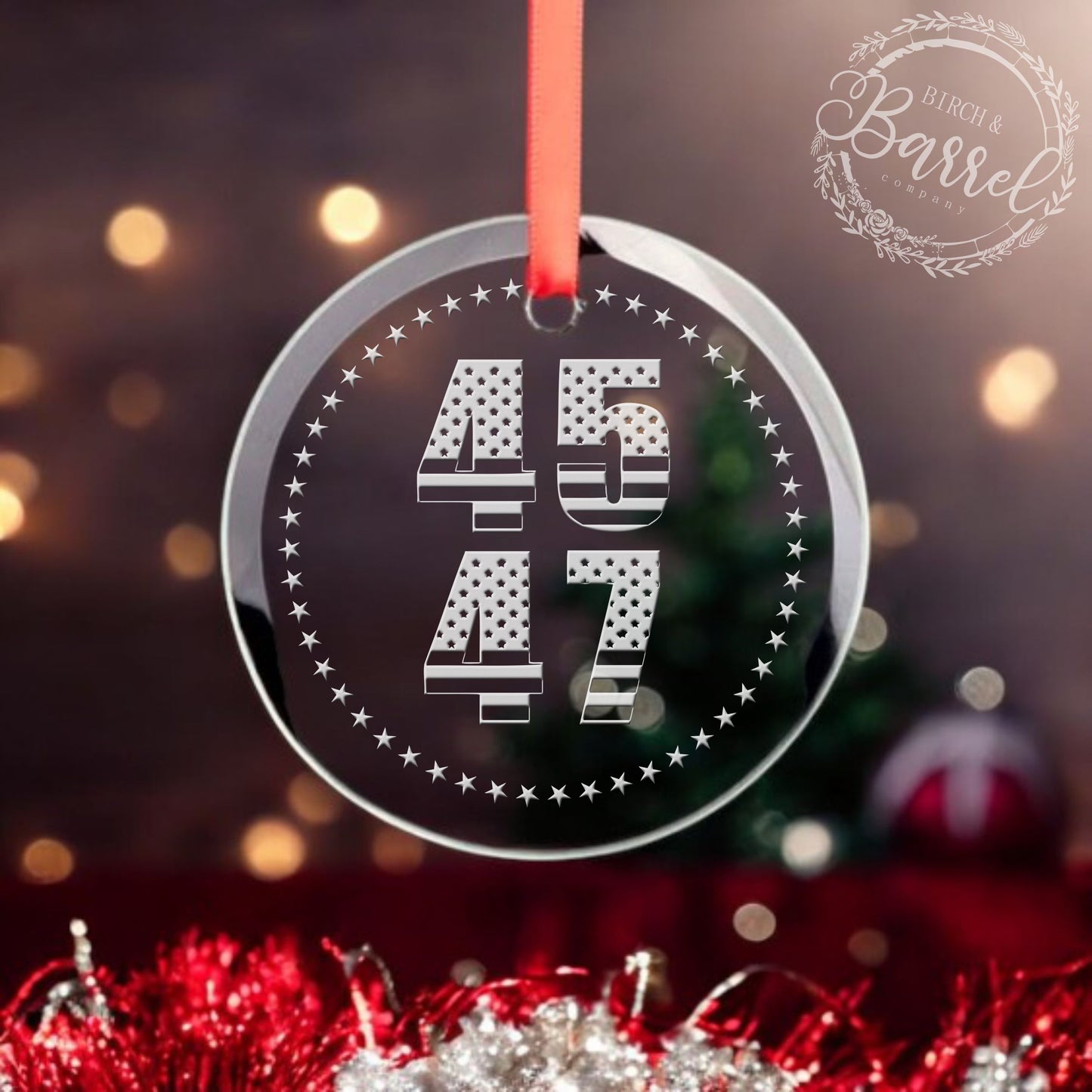 Trump Christmas Ornament | 45 47 | Trump 2024 / Valentine's Day Gift