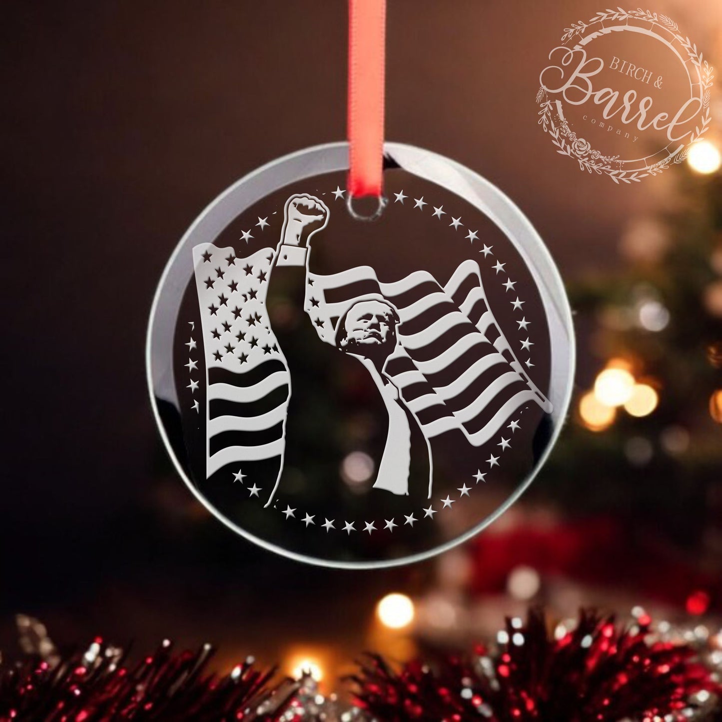 Trump Christmas Ornament | Trump 2024 Fight Fist | 47th President / Valentine's Day Gift