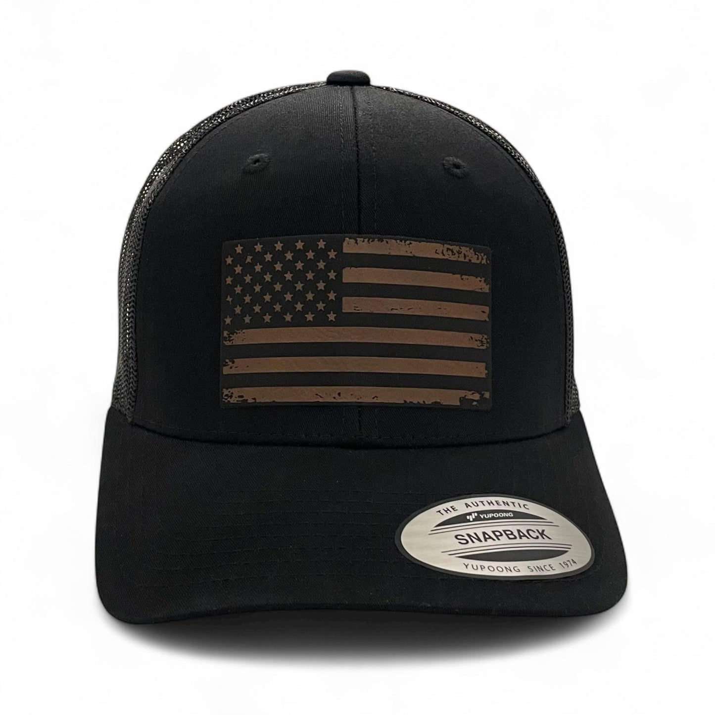American Flag Patch Tactical Style Trucker Hat / Patriotic Trucker Cap / Brown Patch / Patch Trucker Hat / Father's Day Gift