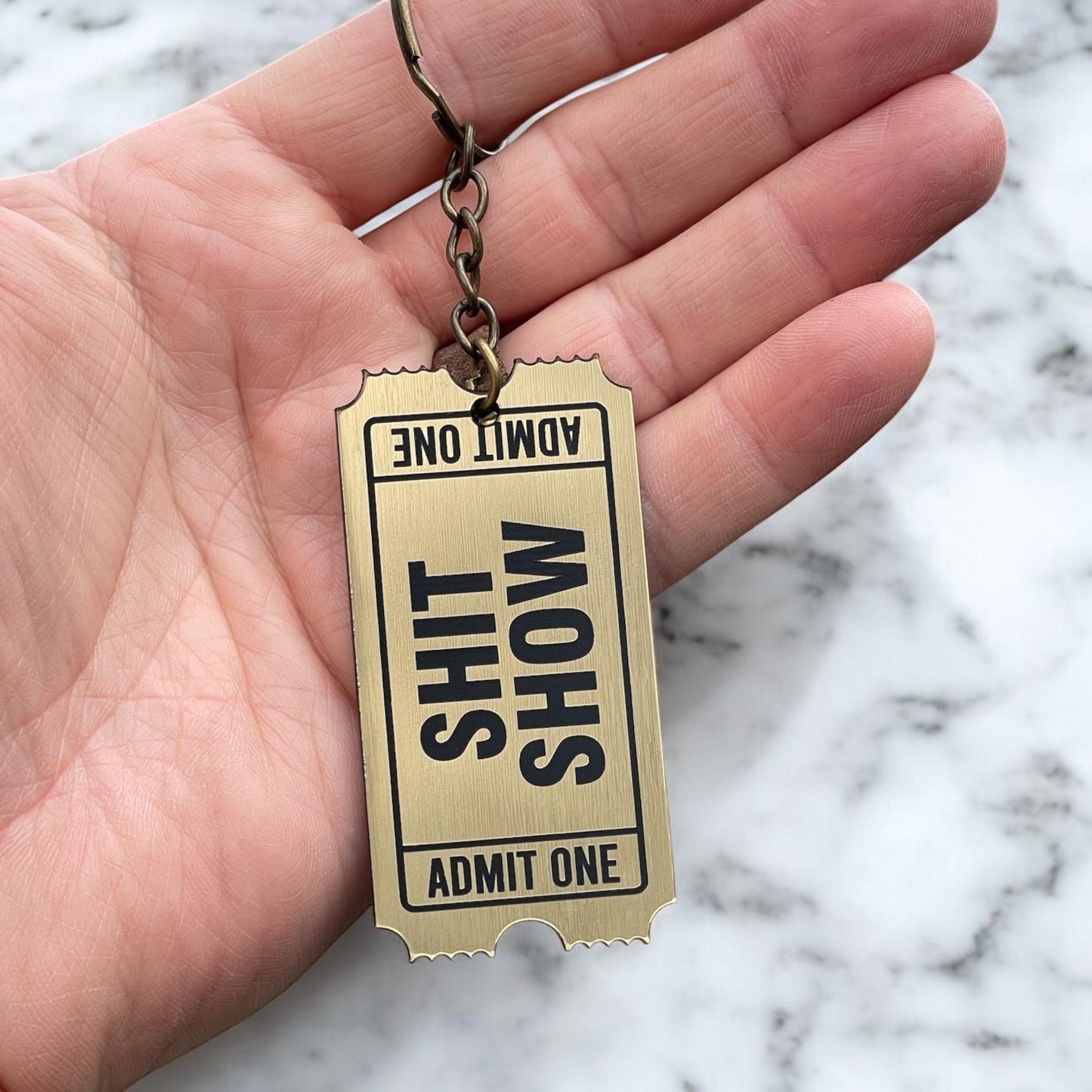 Admit One Golden Ticket Keychain | Sh*t Show Keychain | Funny Keychain | Acrylic Keychains | Gifts for Her | New Driver Gift