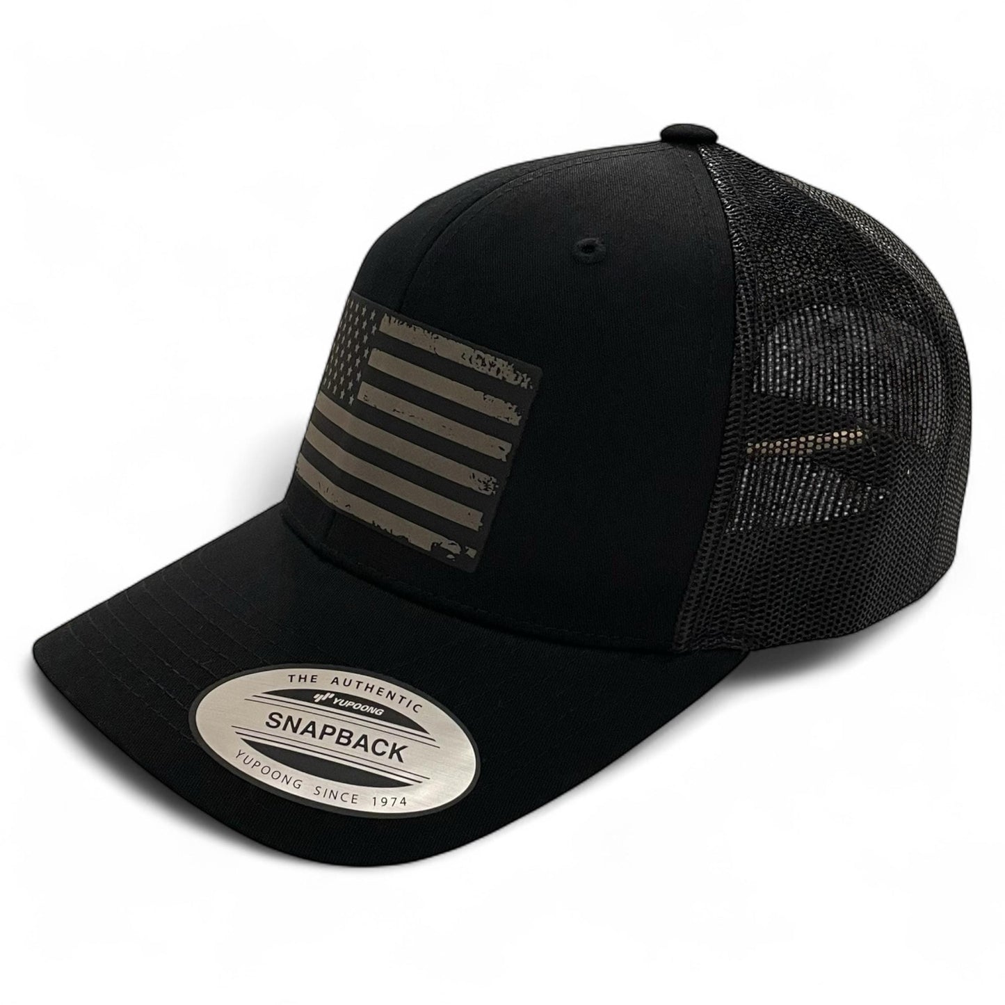 American Flag Patch Tactical Style Trucker Hat / Patriotic Trucker Cap / Gray Patch / Patch Trucker Hat / Father's Day Gift