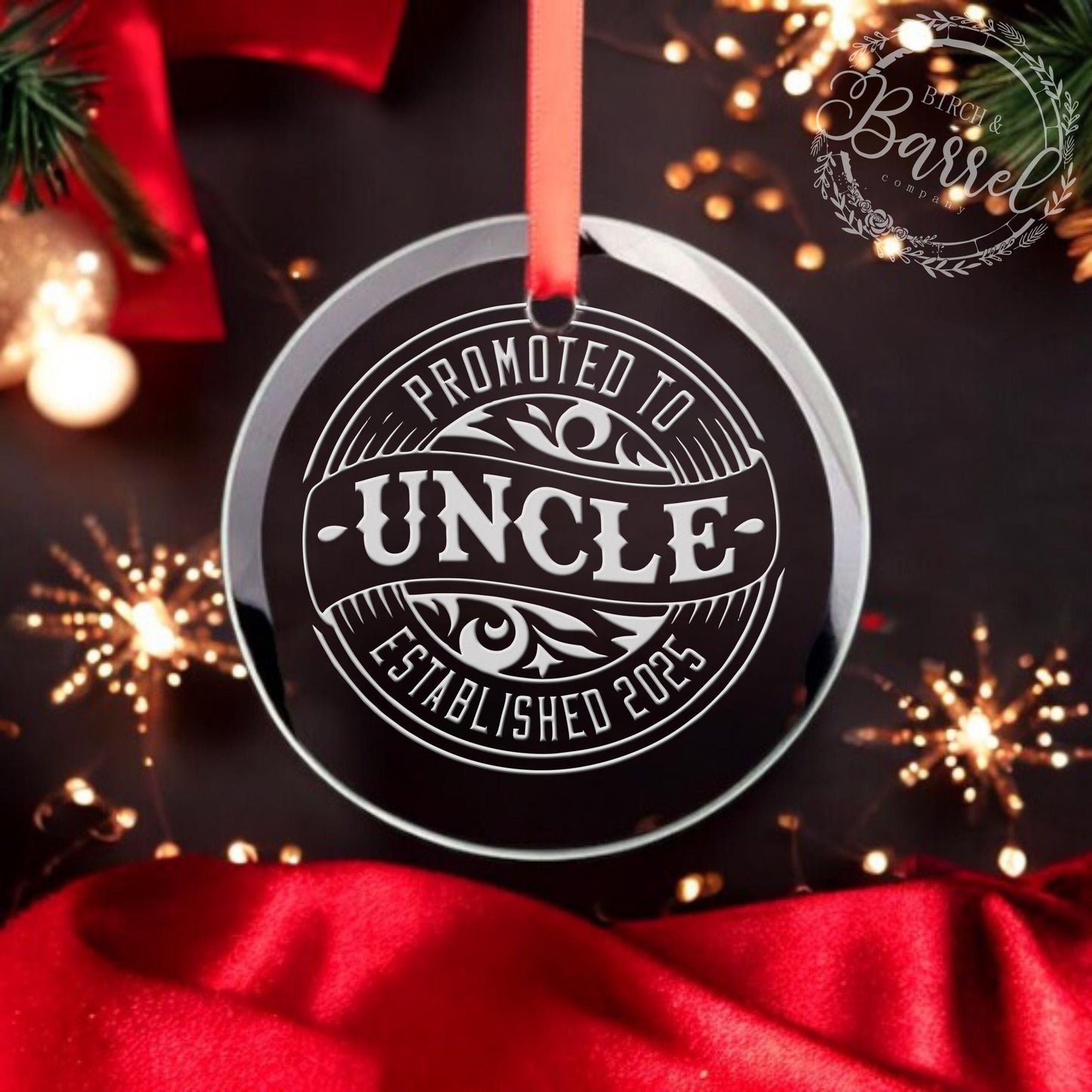 Custom Christmas Ornament | Promoted to Dad | Promoted to Grandpa | Promoted to Uncle | Promoted to Grandma Gift | Valentine's Day Gift