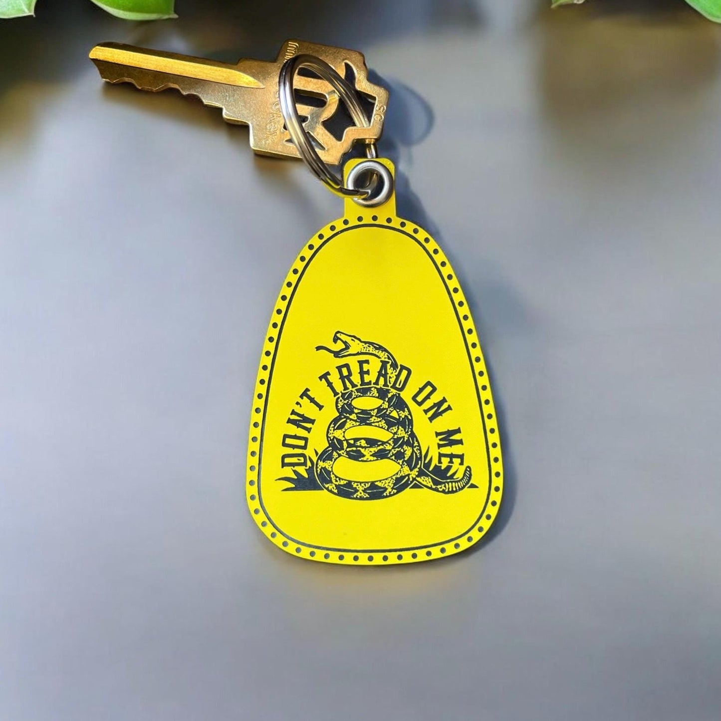 Vintage Style Don't Tread on Me Keychain | Saddle Tag Keychains | Western Keychains | Gifts for Him | New Driver Gift