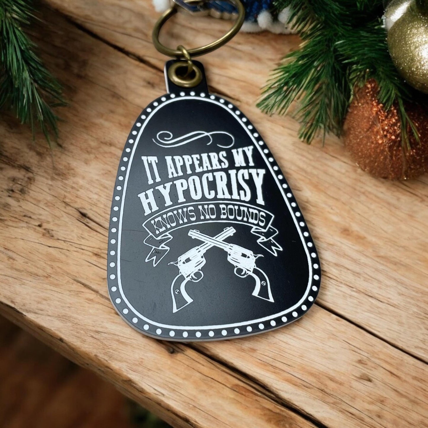 Vintage Style Doc Holliday Keychain | My Hypocrisy Quote | Western Keychains | Gifts for Him | New Driver Gift | Valentine's Day Gift