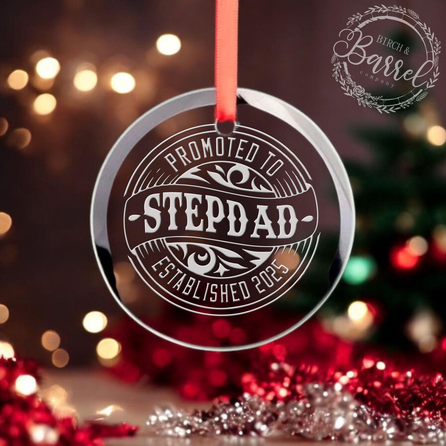 Custom Christmas Ornament | Promoted to Dad | Promoted to Grandpa | Promoted to Uncle | Promoted to Grandma Gift | Valentine's Day Gift