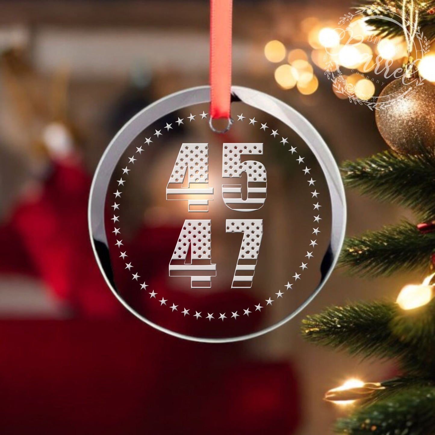 Trump Christmas Ornament | 45 47 | Trump 2024 / Valentine's Day Gift