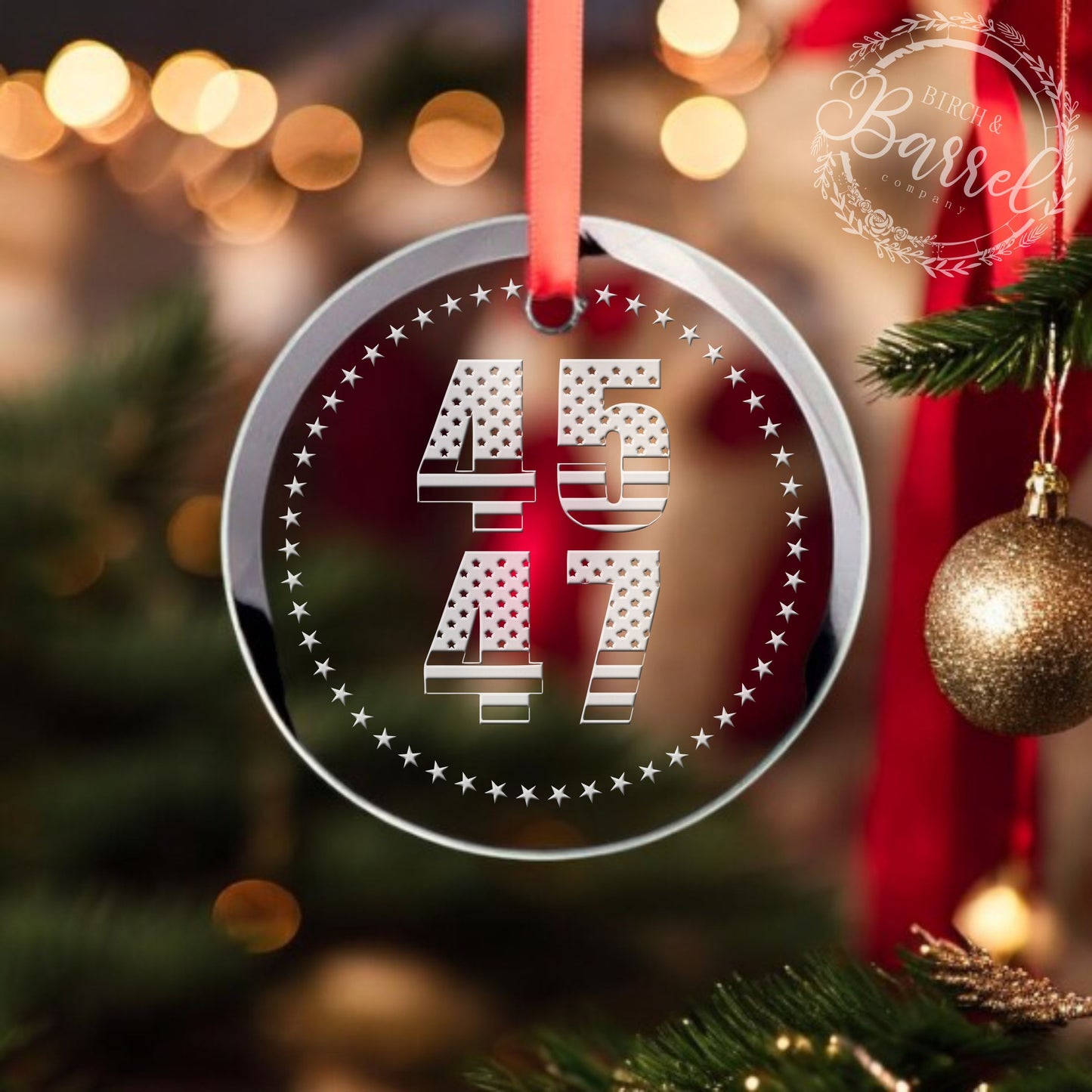 Trump Christmas Ornament | 45 47 | Trump 2024 / Valentine's Day Gift