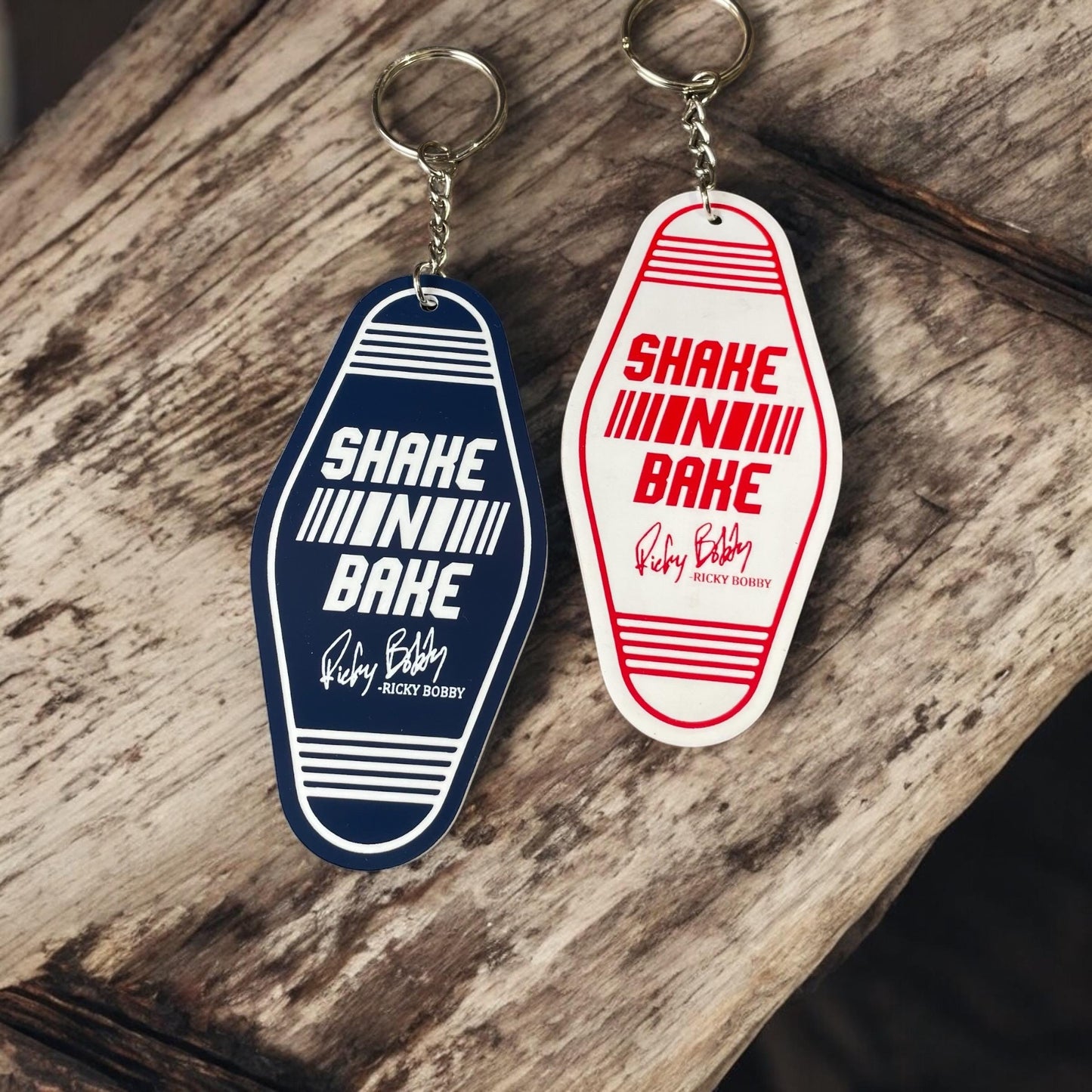Retro Motel Keychains, Funny Ricky Bobby Keychain, Shake N Bake Keychain, Vintage Keychains, Gifts for Her, Gifts for Him, New Driver Gift