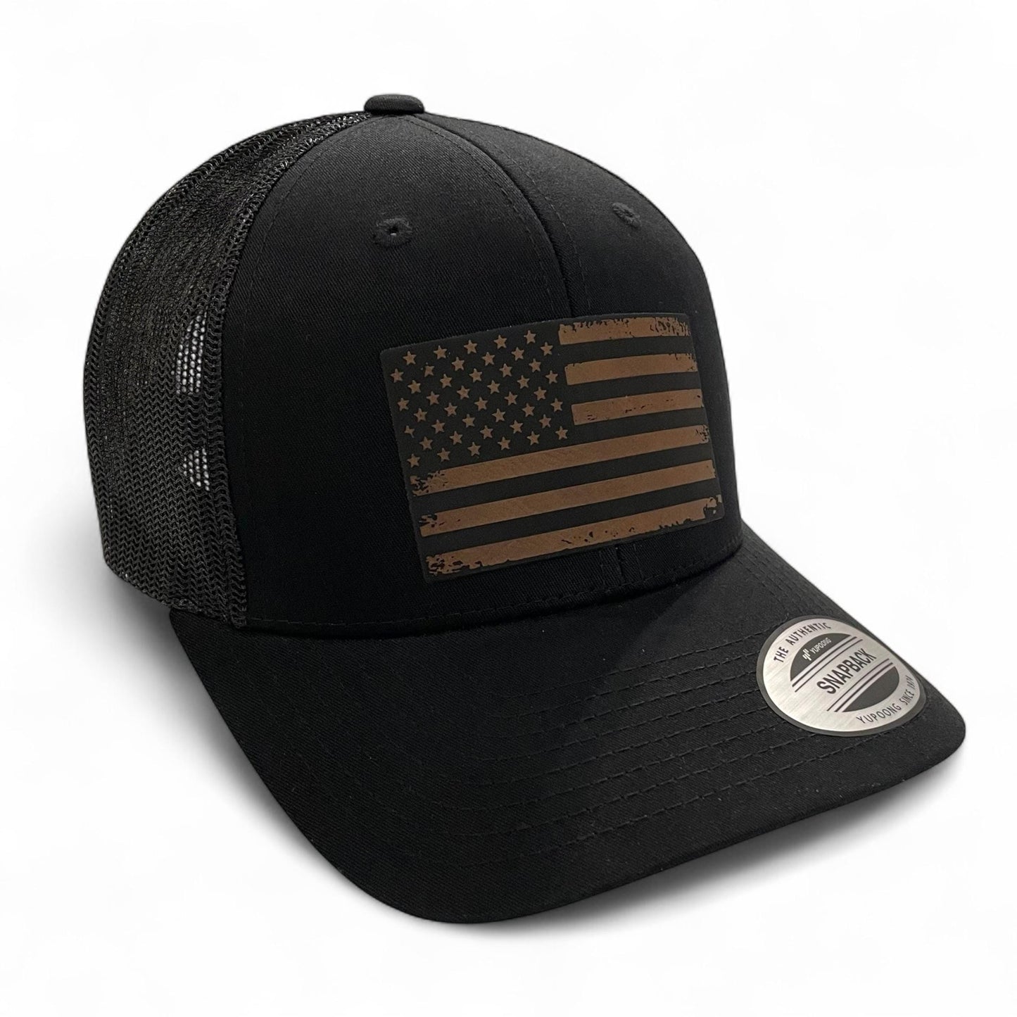 American Flag Patch Tactical Style Trucker Hat / Patriotic Trucker Cap / Brown Patch / Patch Trucker Hat / Father's Day Gift