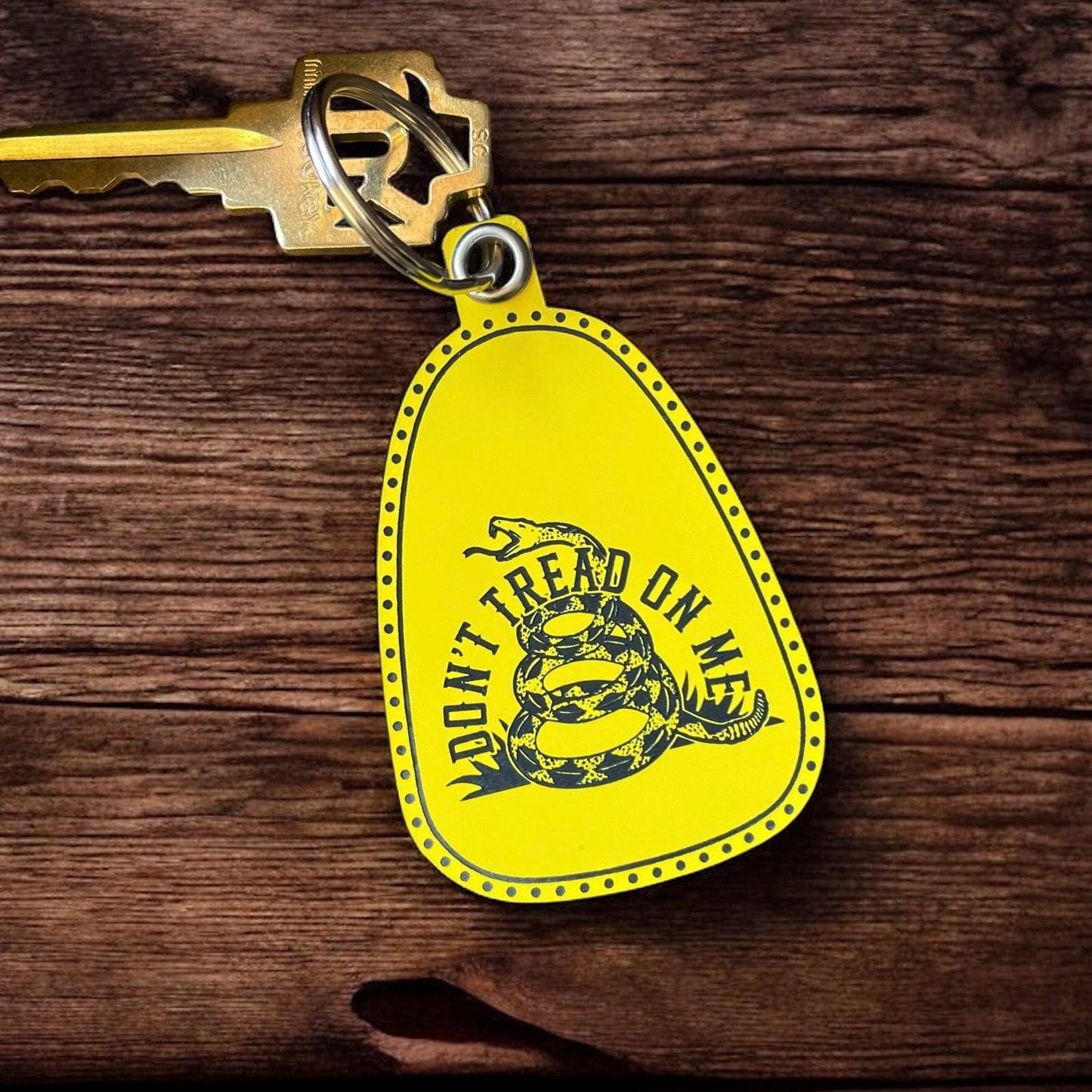 Vintage Style Don't Tread on Me Keychain | Saddle Tag Keychains | Western Keychains | Gifts for Him | New Driver Gift