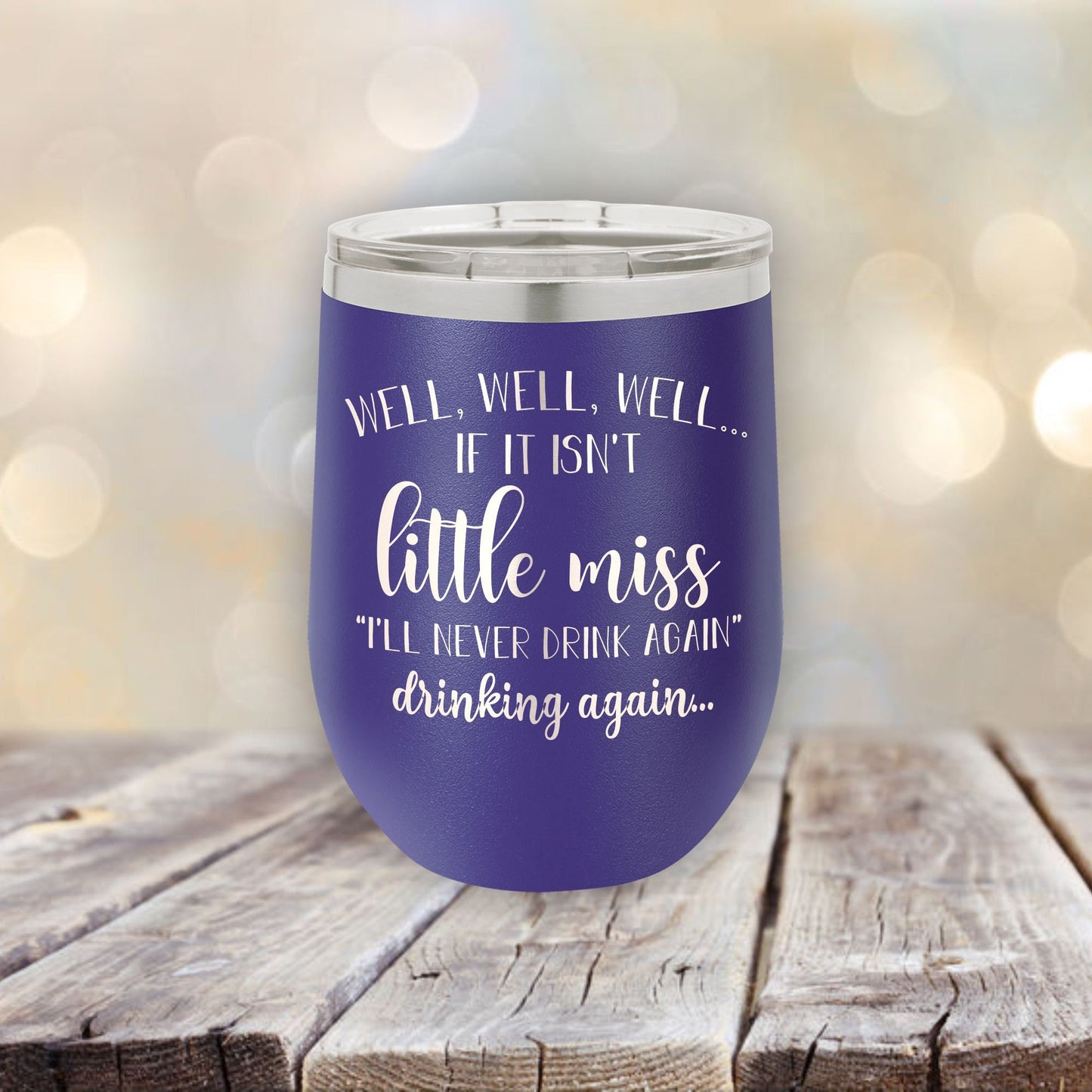 Little Miss Drinking Again / Etched Stemless Wine Tumbler/ Christmas Gift | Valentine's Day Gift