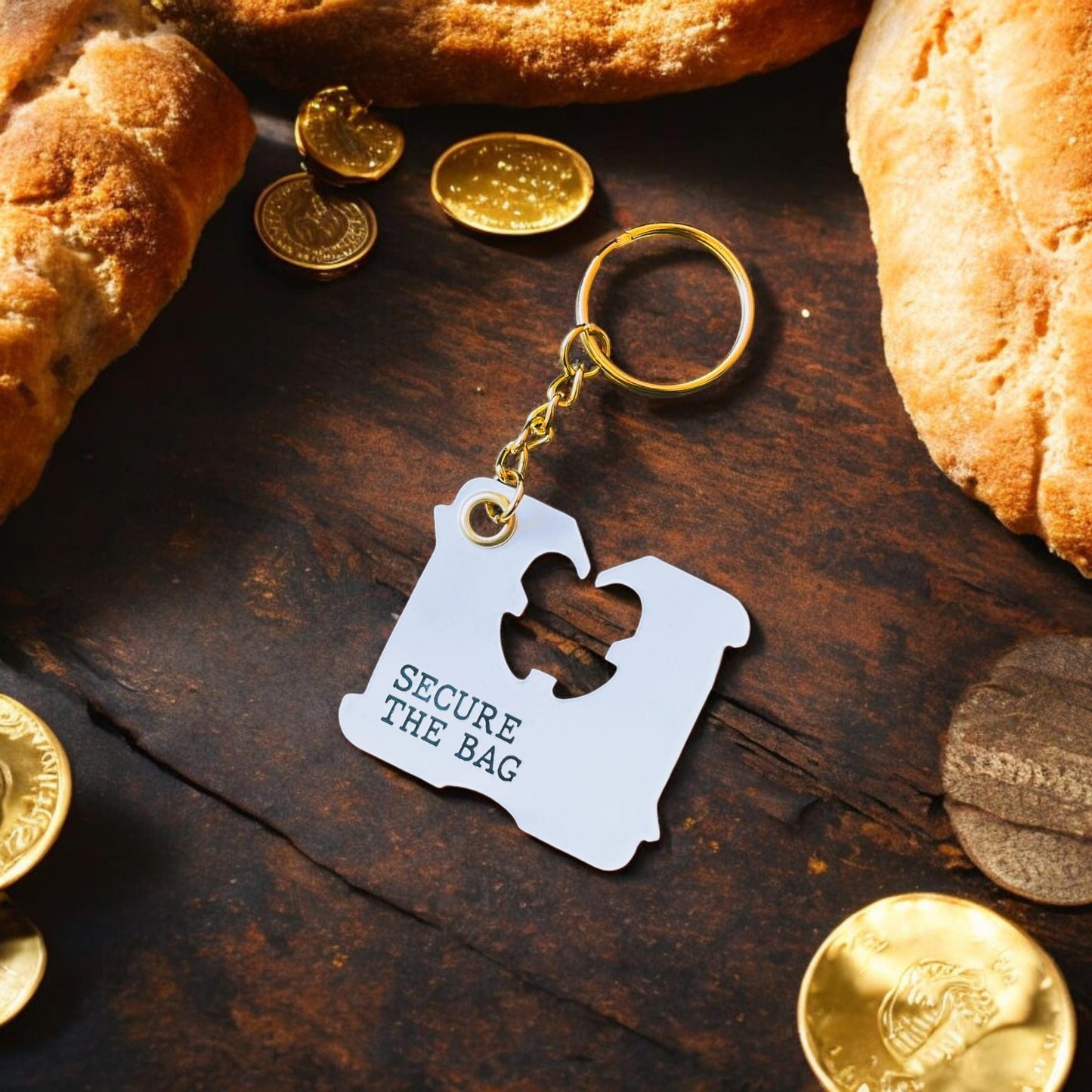Bread Clip Keychain | Secure The Bag Keychain | Funny Keychain | Motivational Keychains | Gifts for Her | New Driver Gift