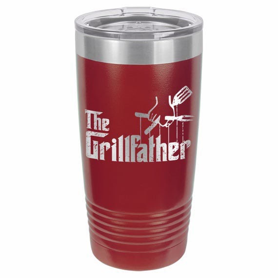 The Grillfather / Dad Tumbler / BBQ Master / Outdoor Cooking / Funny Tumbler / Etched Insulated Tumbler Father's Day Gift / Gift for Dad