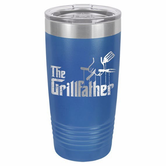 The Grillfather / Dad Tumbler / BBQ Master / Outdoor Cooking / Funny Tumbler / Etched Insulated Tumbler Father's Day Gift / Gift for Dad