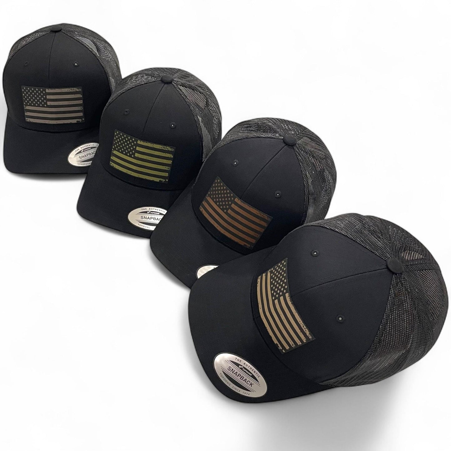 American Flag Patch Tactical Style Trucker Hat / Patriotic Trucker Cap / Desert Sand Patch / Patch Trucker Hat / Father's Day Gift