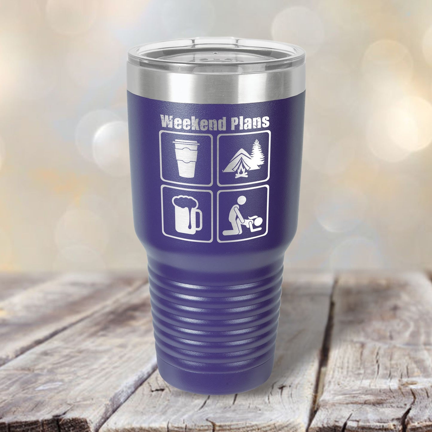 Weekend Plans / Coffee / Camping / Beer / F*cking / Funny Tumbler / Etched Insulated Tumbler / Funny Father's Day Gift for Husband from Wife
