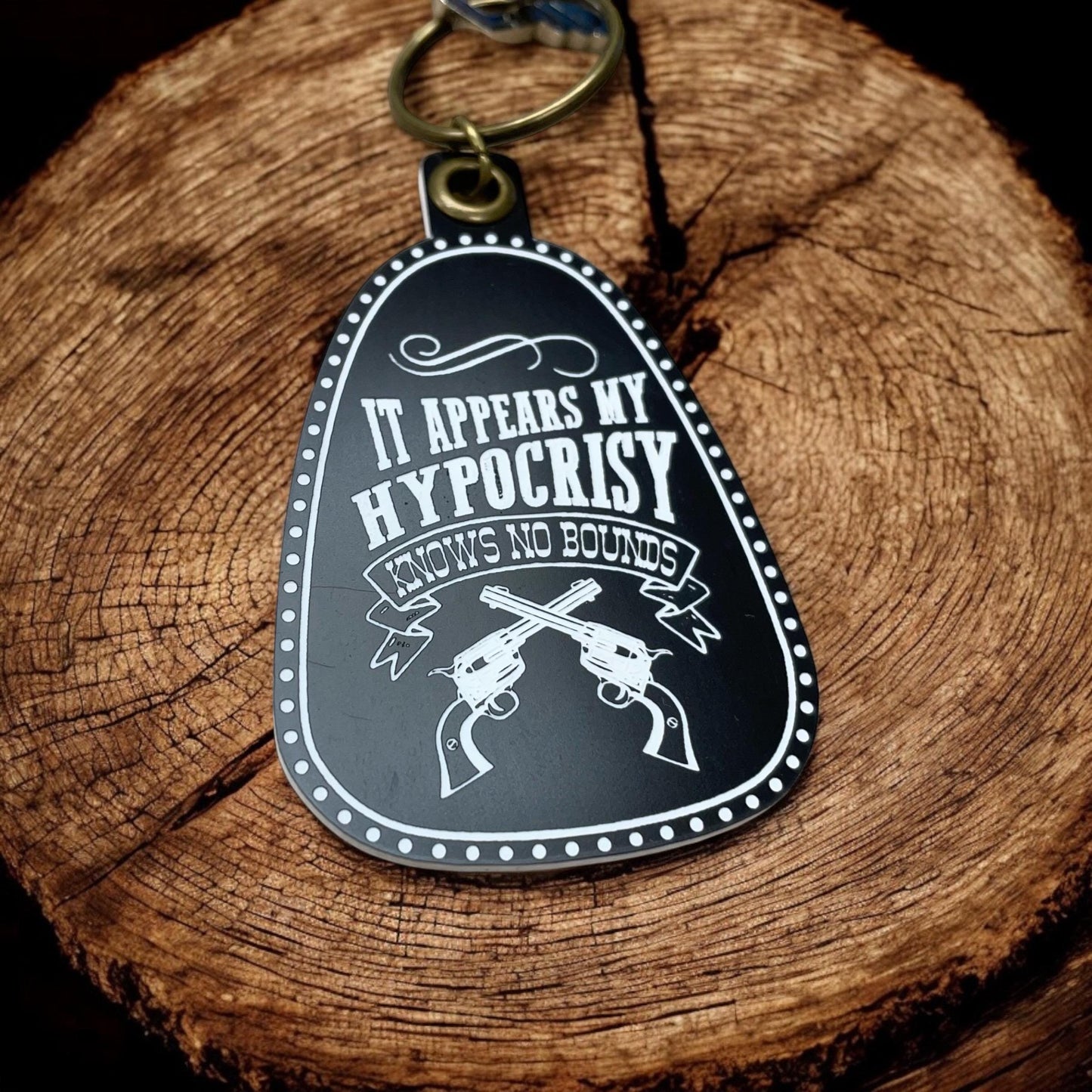 Vintage Style Doc Holliday Keychain | My Hypocrisy Quote | Western Keychains | Gifts for Him | New Driver Gift | Valentine's Day Gift
