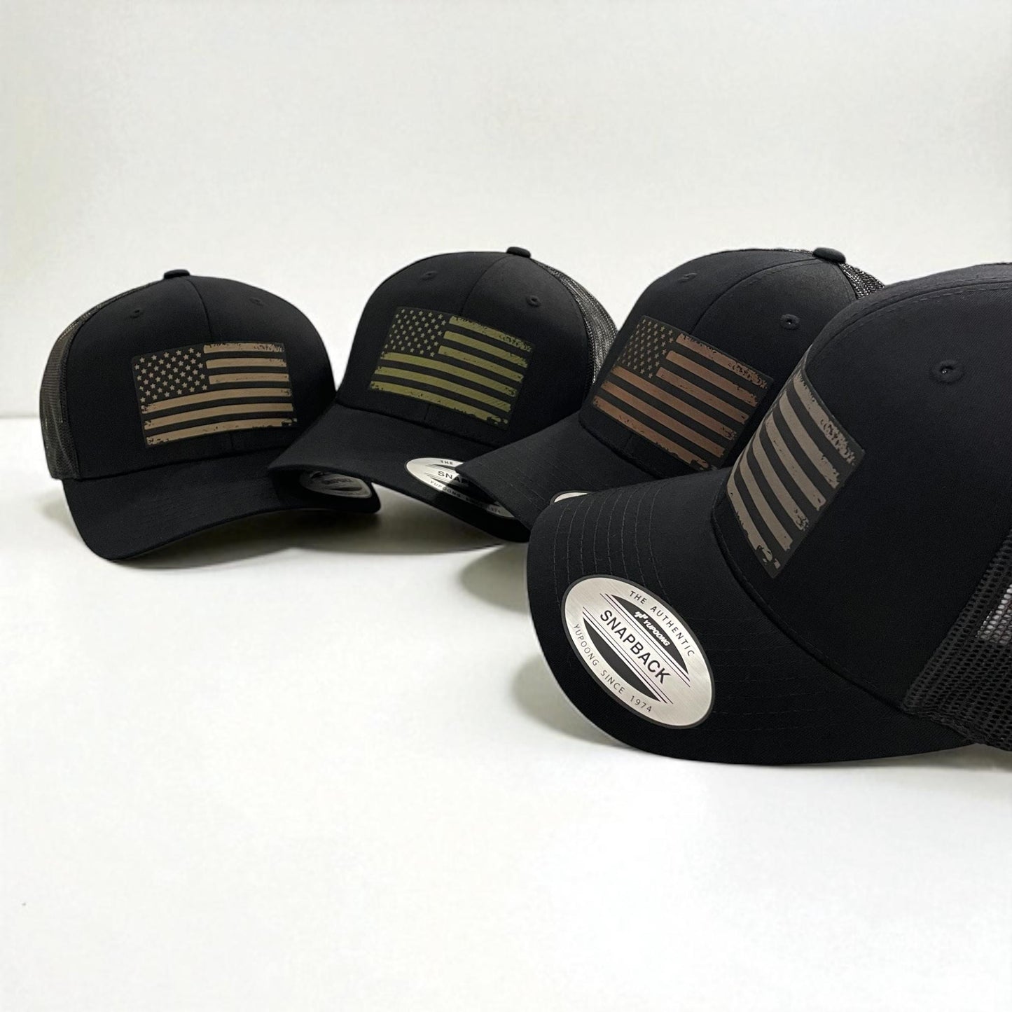 American Flag Patch Tactical Style Trucker Hat / Patriotic Trucker Cap / Desert Sand Patch / Patch Trucker Hat / Father's Day Gift