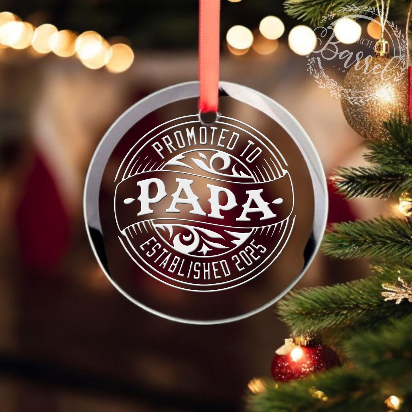 Custom Christmas Ornament | Promoted to Dad | Promoted to Grandpa | Promoted to Uncle | Promoted to Grandma Gift | Valentine's Day Gift