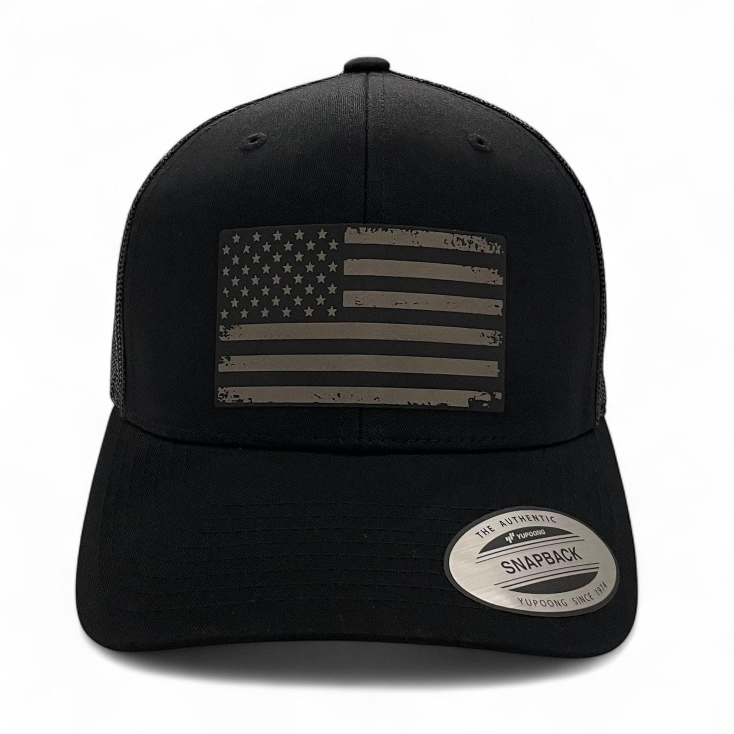American Flag Patch Tactical Style Trucker Hat / Patriotic Trucker Cap / Gray Patch / Patch Trucker Hat / Father's Day Gift