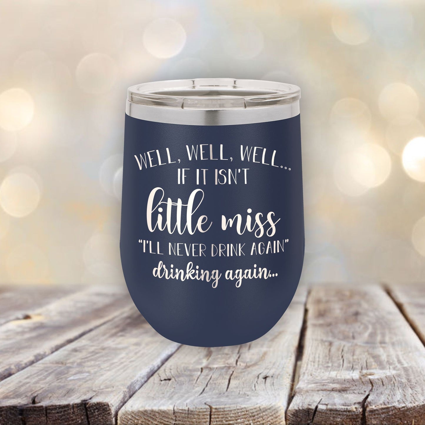 Little Miss Drinking Again / Etched Stemless Wine Tumbler/ Christmas Gift | Valentine's Day Gift