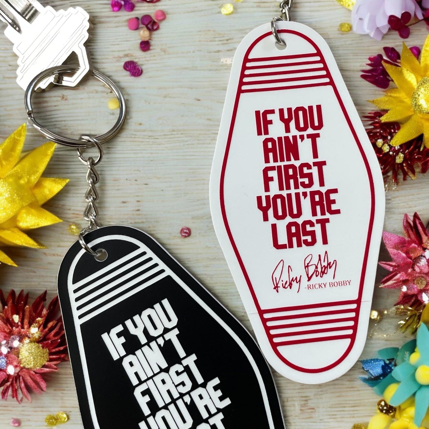 Retro Motel Keychains, Funny Ricky Bobby Keychains, Motel Keychains Quotes, Vintage Keychains, Gifts for Her, Gfts for Him, New Driver Gift