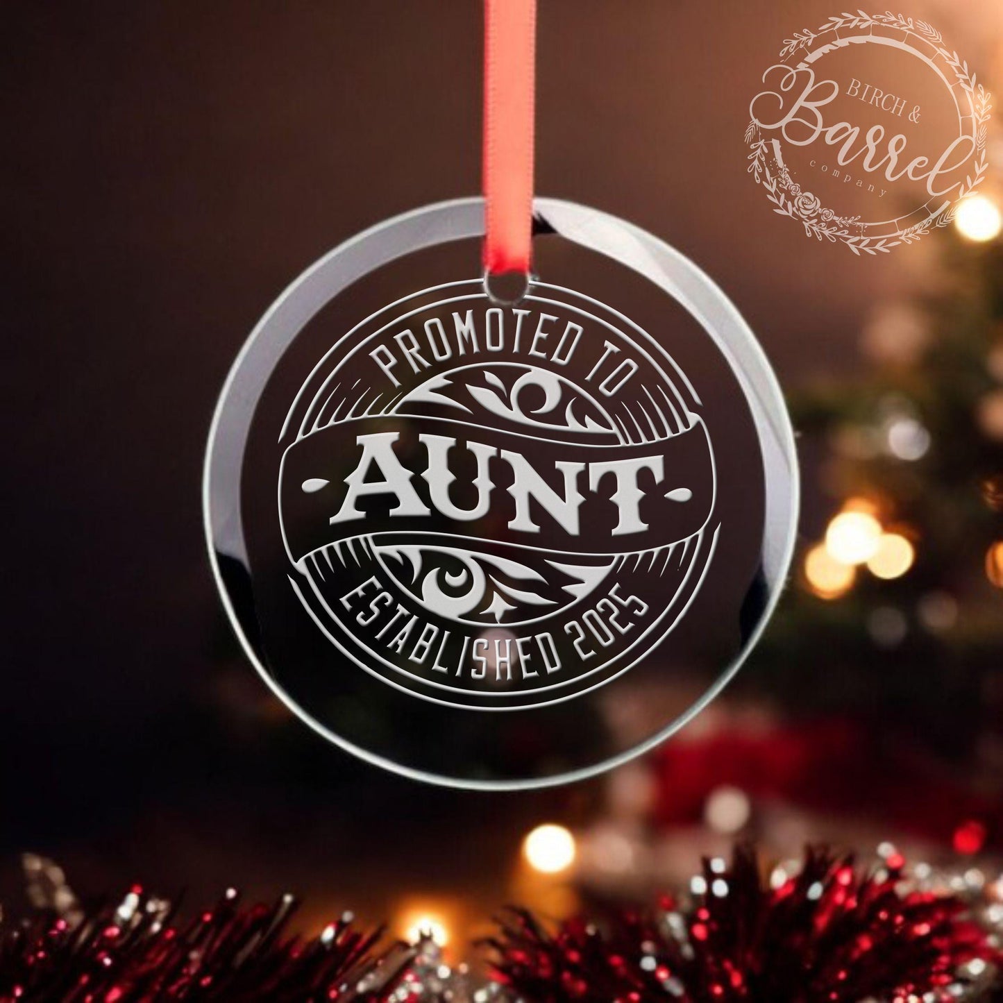 Custom Christmas Ornament | Promoted to Dad | Promoted to Grandpa | Promoted to Uncle | Promoted to Grandma Gift | Valentine's Day Gift