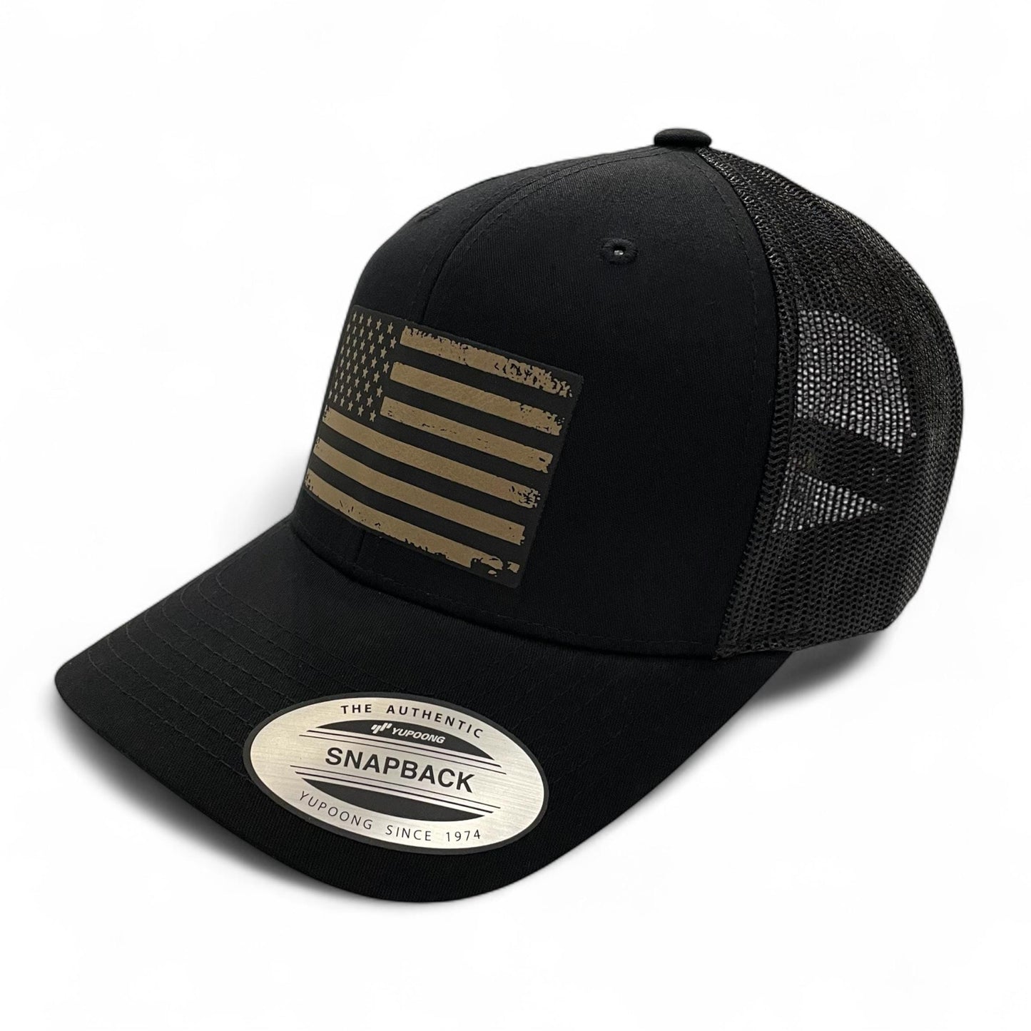 American Flag Patch Tactical Style Trucker Hat / Patriotic Trucker Cap / Desert Sand Patch / Patch Trucker Hat / Father's Day Gift