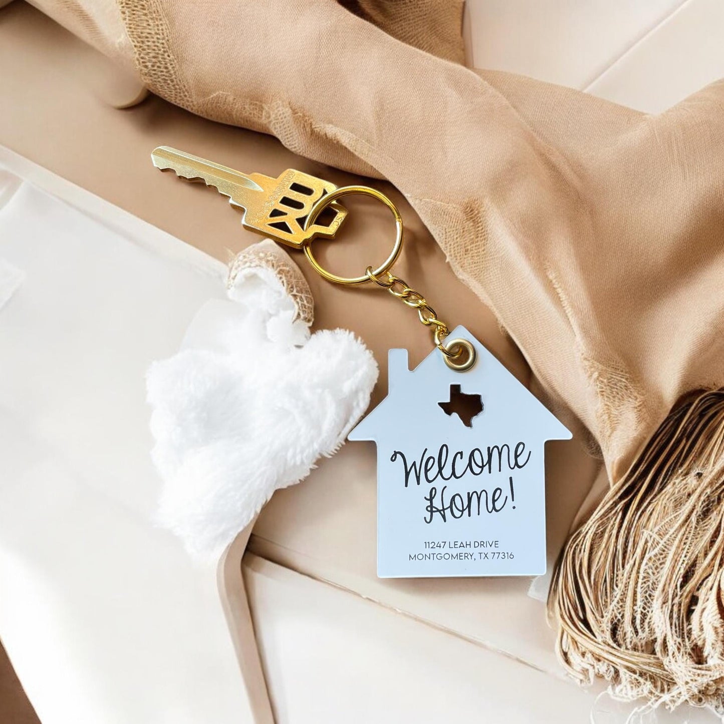 Welcome Home Keychain | New Home Owner Keychain | Closing Gift Keychain | New Home Owner Keychain | Real Estate Agent Gifts