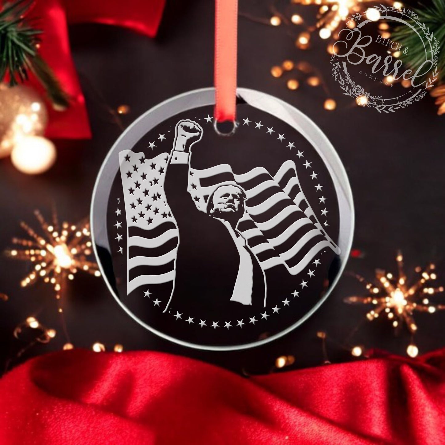 Trump Christmas Ornament | Trump 2024 Fight Fist | 47th President / Valentine's Day Gift