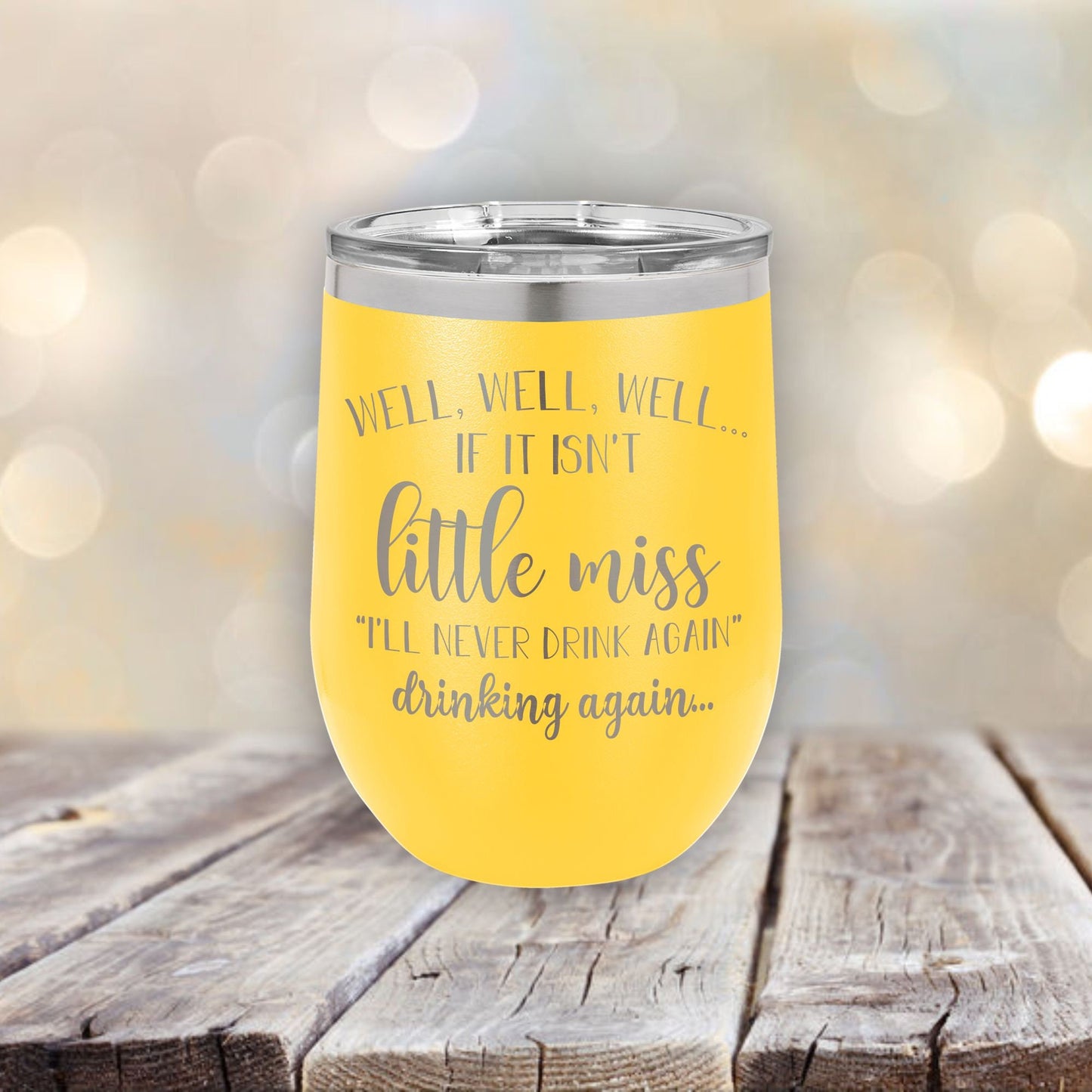 Little Miss Drinking Again / Etched Stemless Wine Tumbler/ Christmas Gift | Valentine's Day Gift