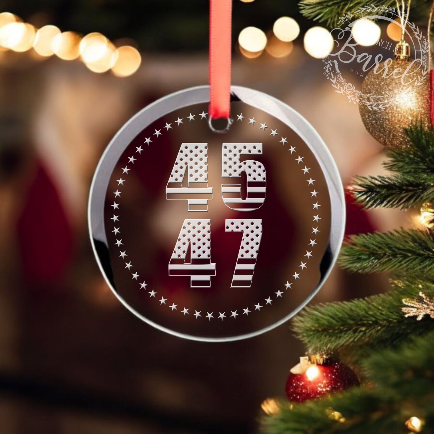 Trump Christmas Ornament | 45 47 | Trump 2024 / Valentine's Day Gift