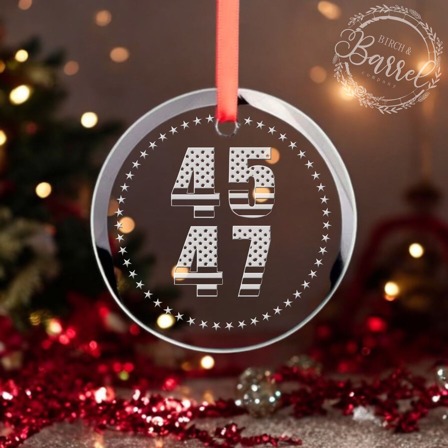 Trump Christmas Ornament | 45 47 | Trump 2024 / Valentine's Day Gift