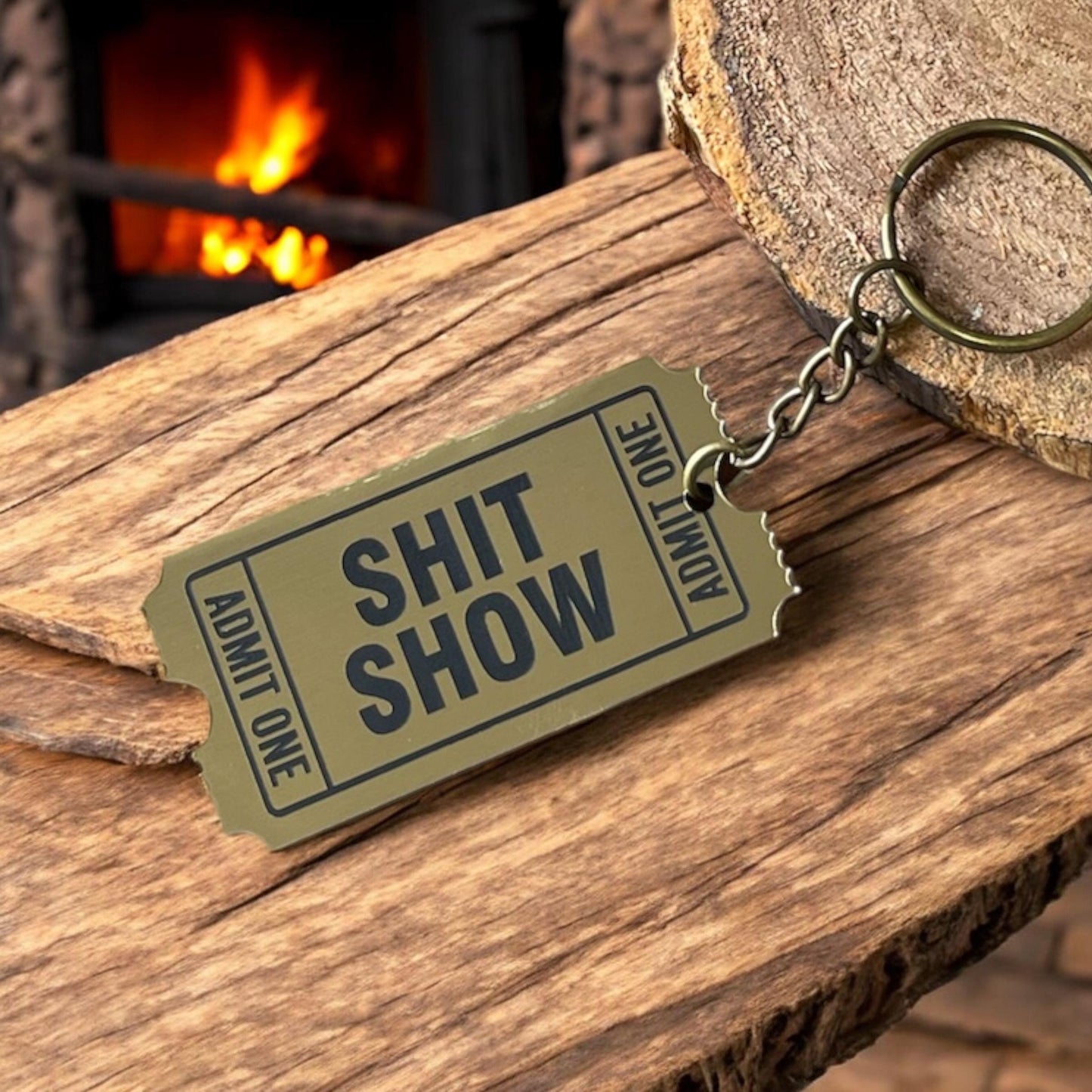 Admit One Golden Ticket Keychain | Sh*t Show Keychain | Funny Keychain | Acrylic Keychains | Gifts for Her | New Driver Gift