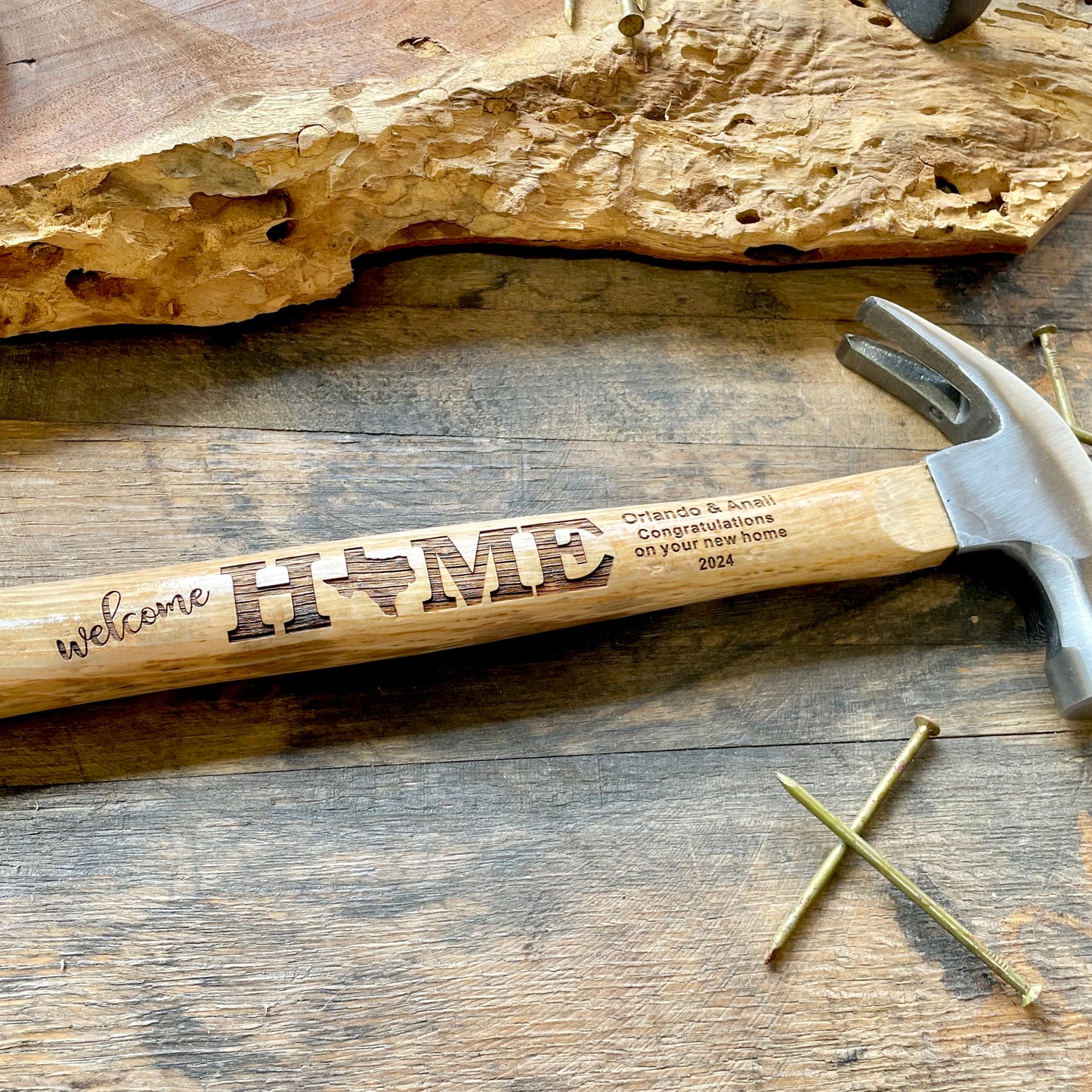 Engraved Full Size Hammer - Welcome Home Your State - Personalized (Realtor Closing Gift) New Home Owners Gifts - Laser Etched / Father's Day Gift / Valentine's Day Gift