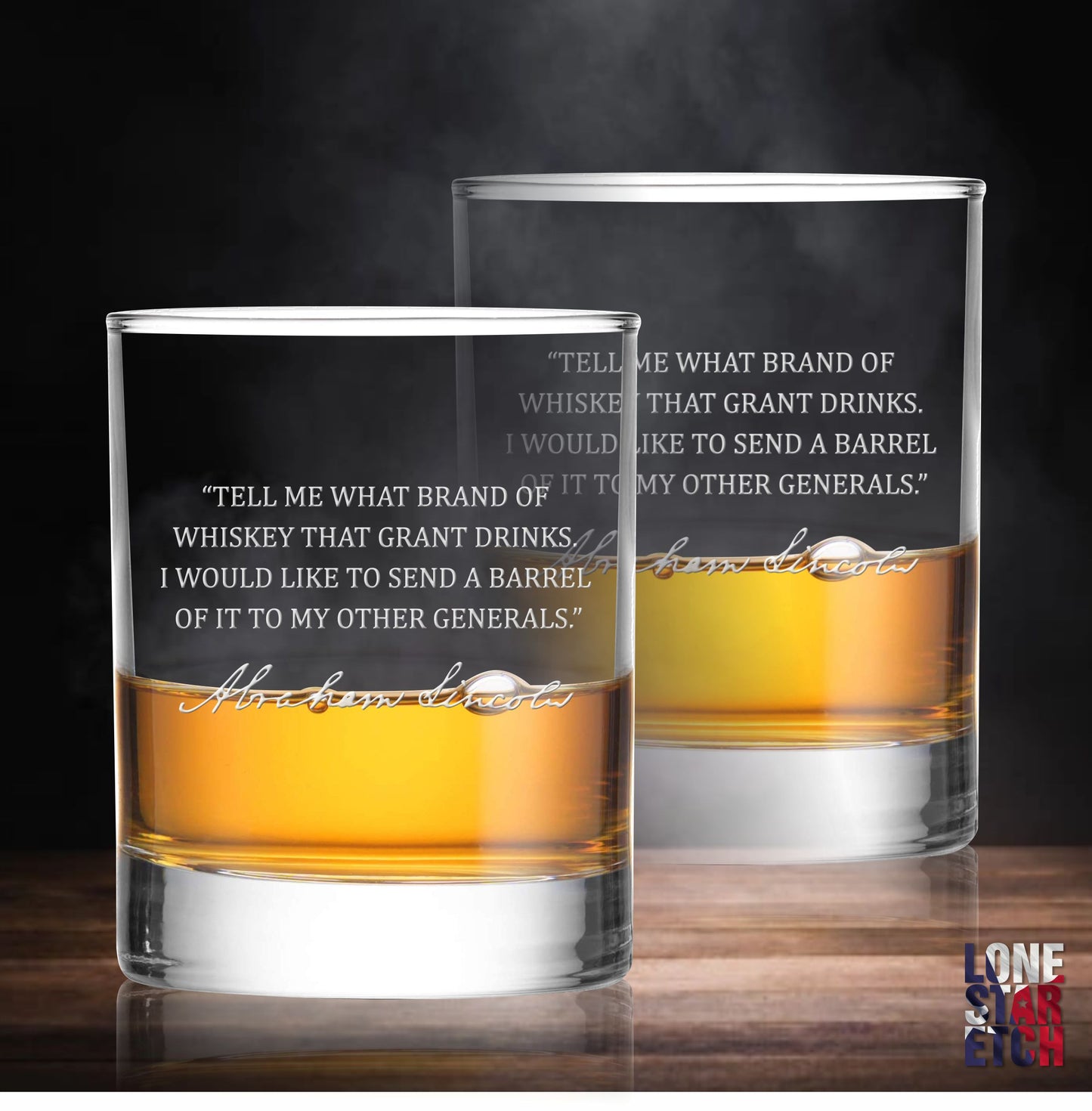 Abraham Lincoln Quote Whiskey Glass / Father's Day Gift / Valentine's Day Gift