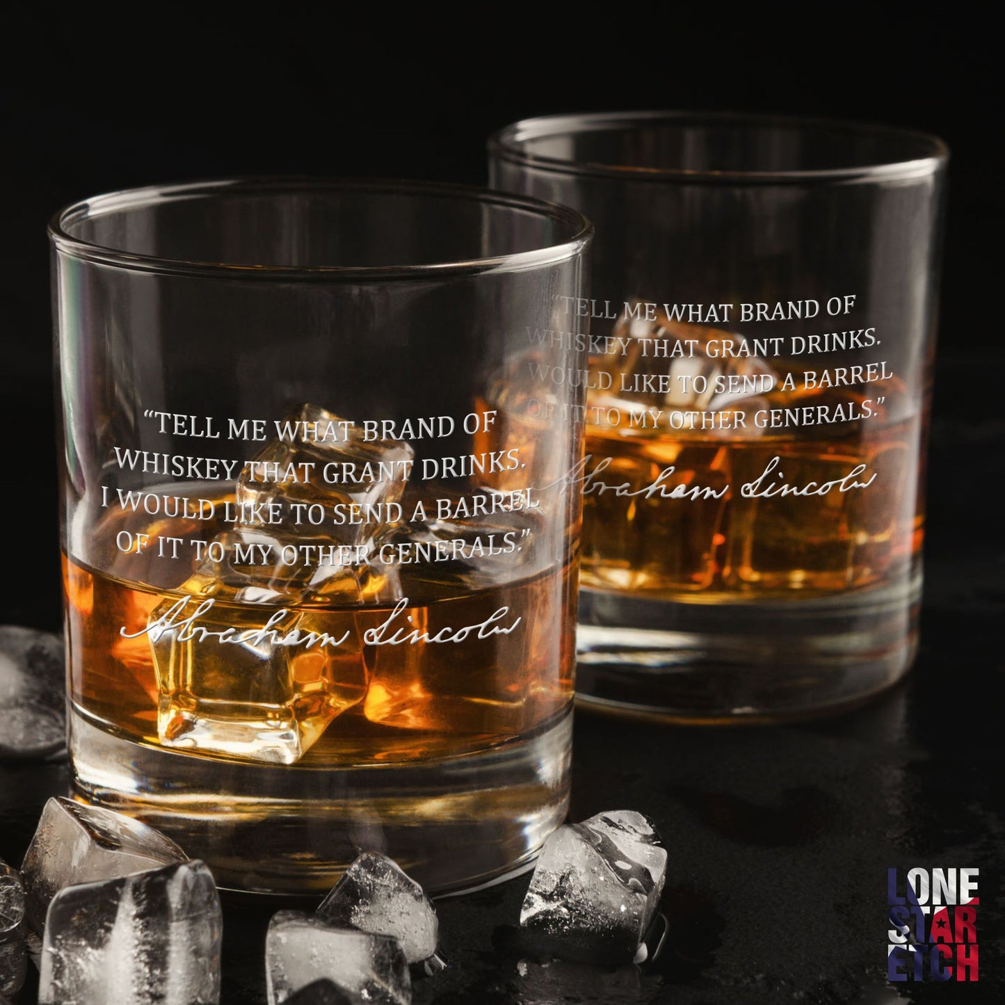 Abraham Lincoln Quote Whiskey Glass / Father's Day Gift / Valentine's Day Gift