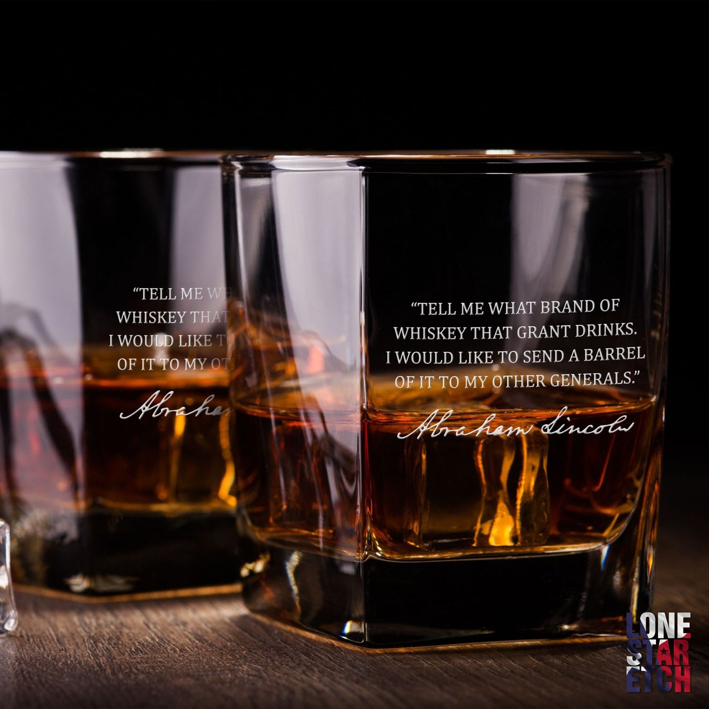 Abraham Lincoln Quote Whiskey Glass / Father's Day Gift / Valentine's Day Gift