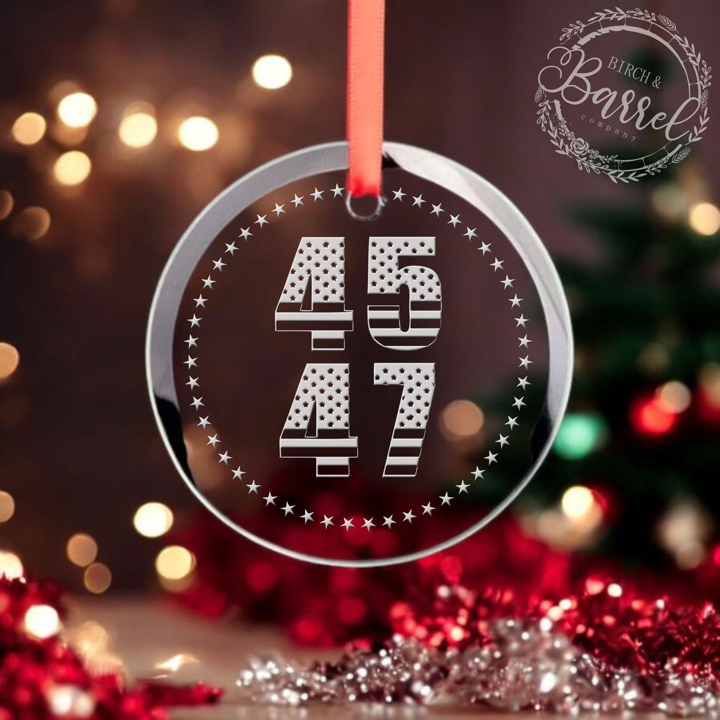 Trump Christmas Ornament | 45 47 | Trump 2024 / Valentine's Day Gift