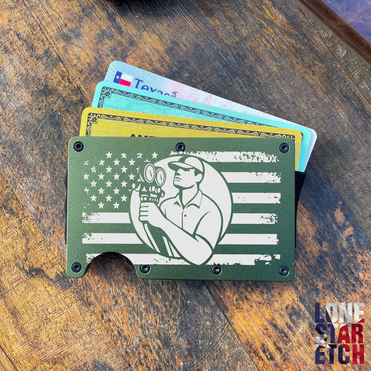 American HVAC Technician Slim Metal Minimalist Wallet / Father's Day Gift / Valentine's Day Gift