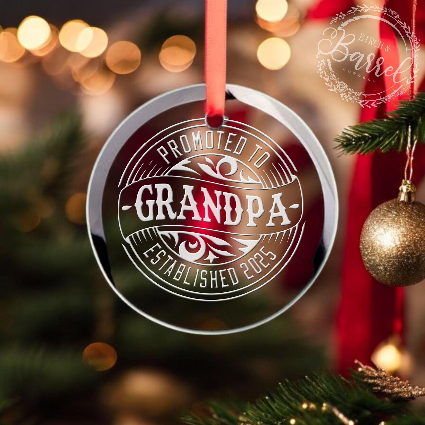 Custom Christmas Ornament | Promoted to Dad | Promoted to Grandpa | Promoted to Uncle | Promoted to Grandma Gift | Valentine's Day Gift