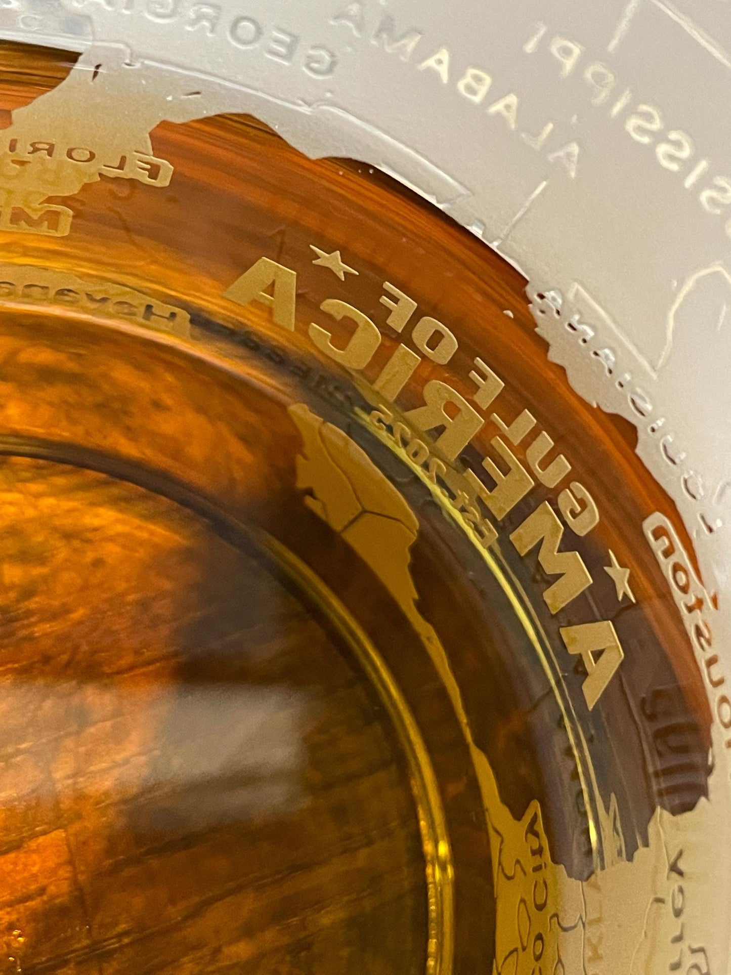 Gulf of America 360 Engraved Whiskey Glass β Hand Sandblasted Map Tumbler for Bourbon, Scotch, Coastal Gift for Sailors & Ocean Lovers